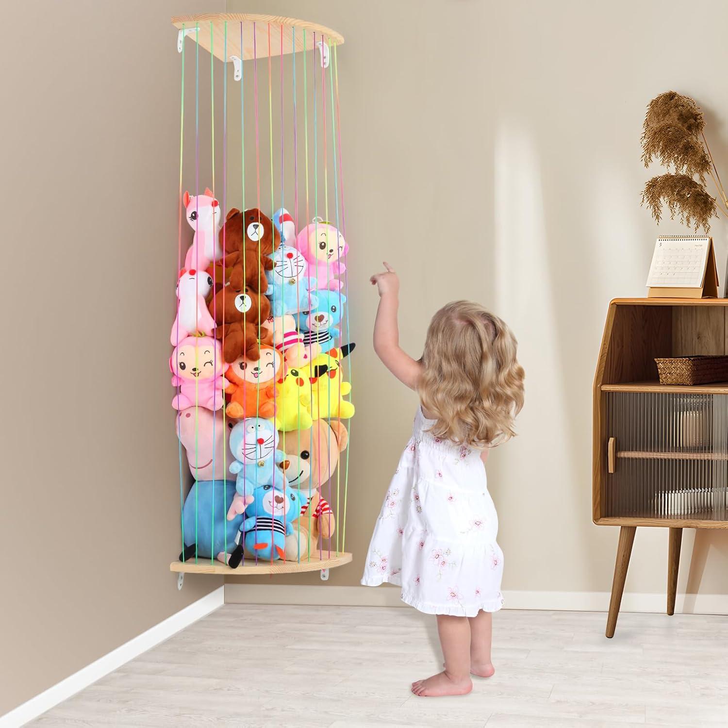 Organizador de Juguetes de Peluche VOMELON Madera Expandible