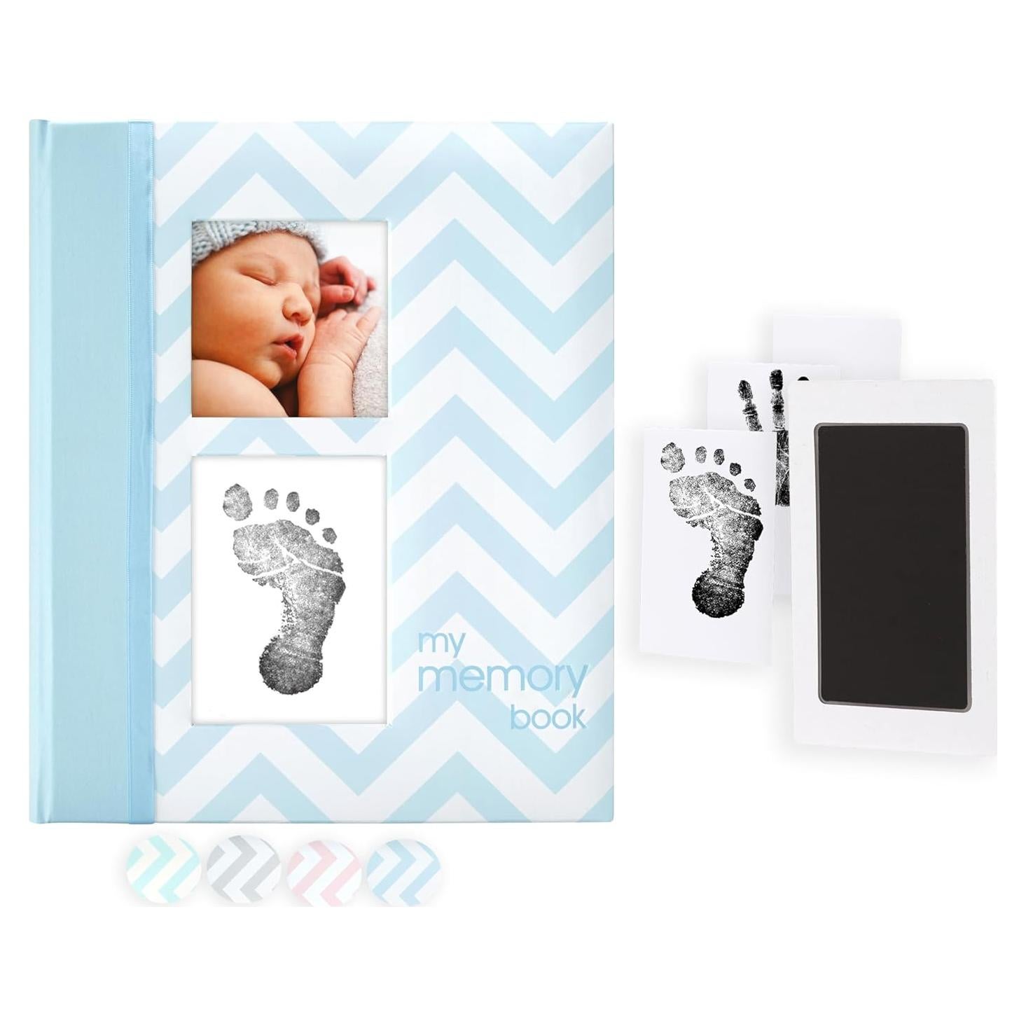 Libro de Recuerdos del Bebé Pearhead Chevron Azul 50 Páginas
