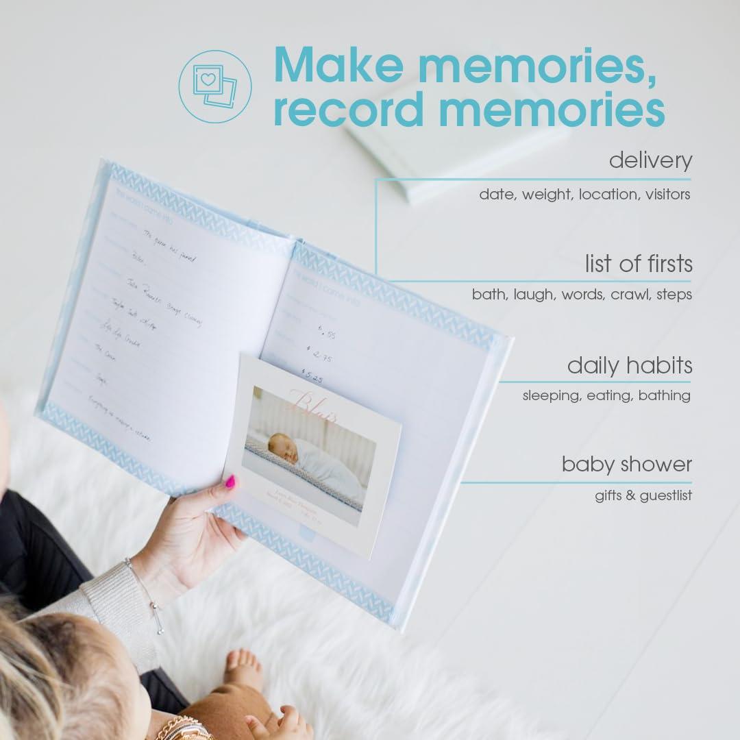 Libro de Recuerdos del Bebé Pearhead Chevron Azul 50 Páginas