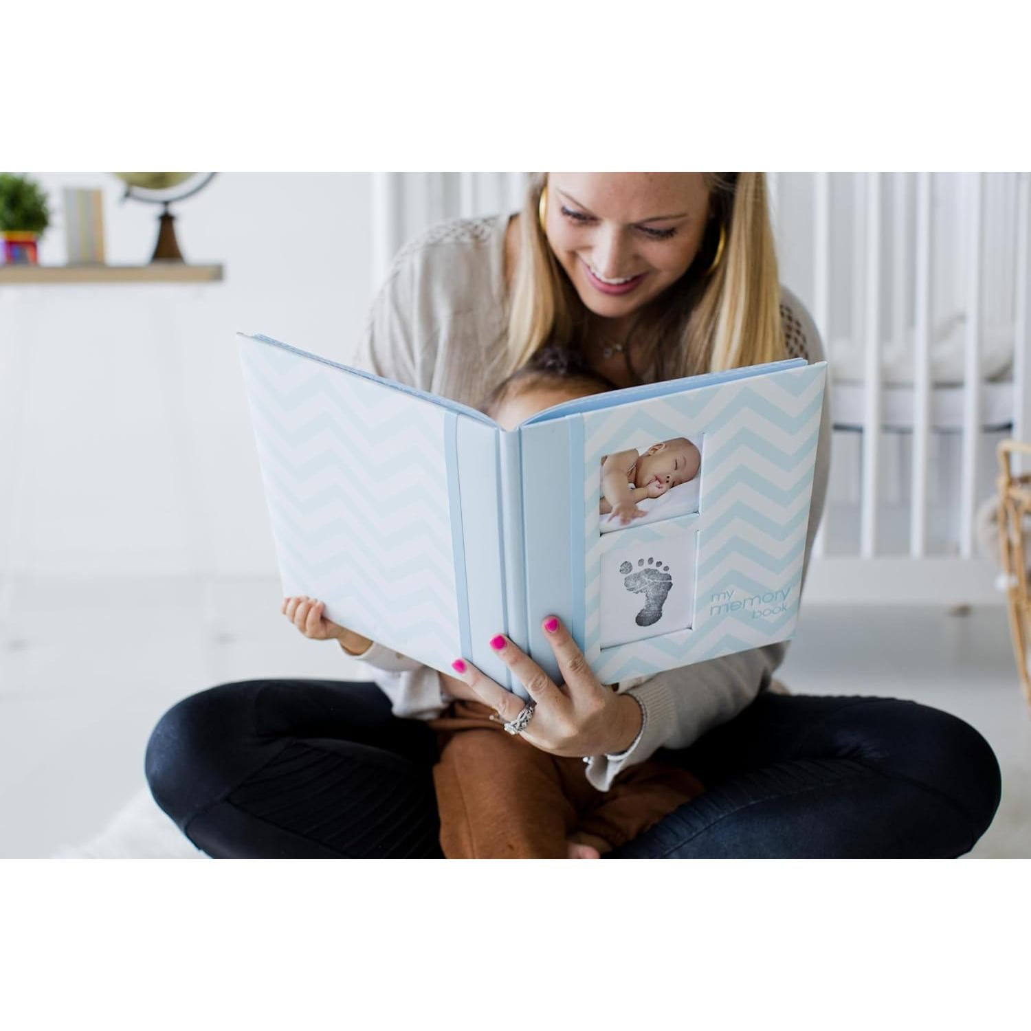 Libro de Recuerdos del Bebé Pearhead Chevron Azul 50 Páginas