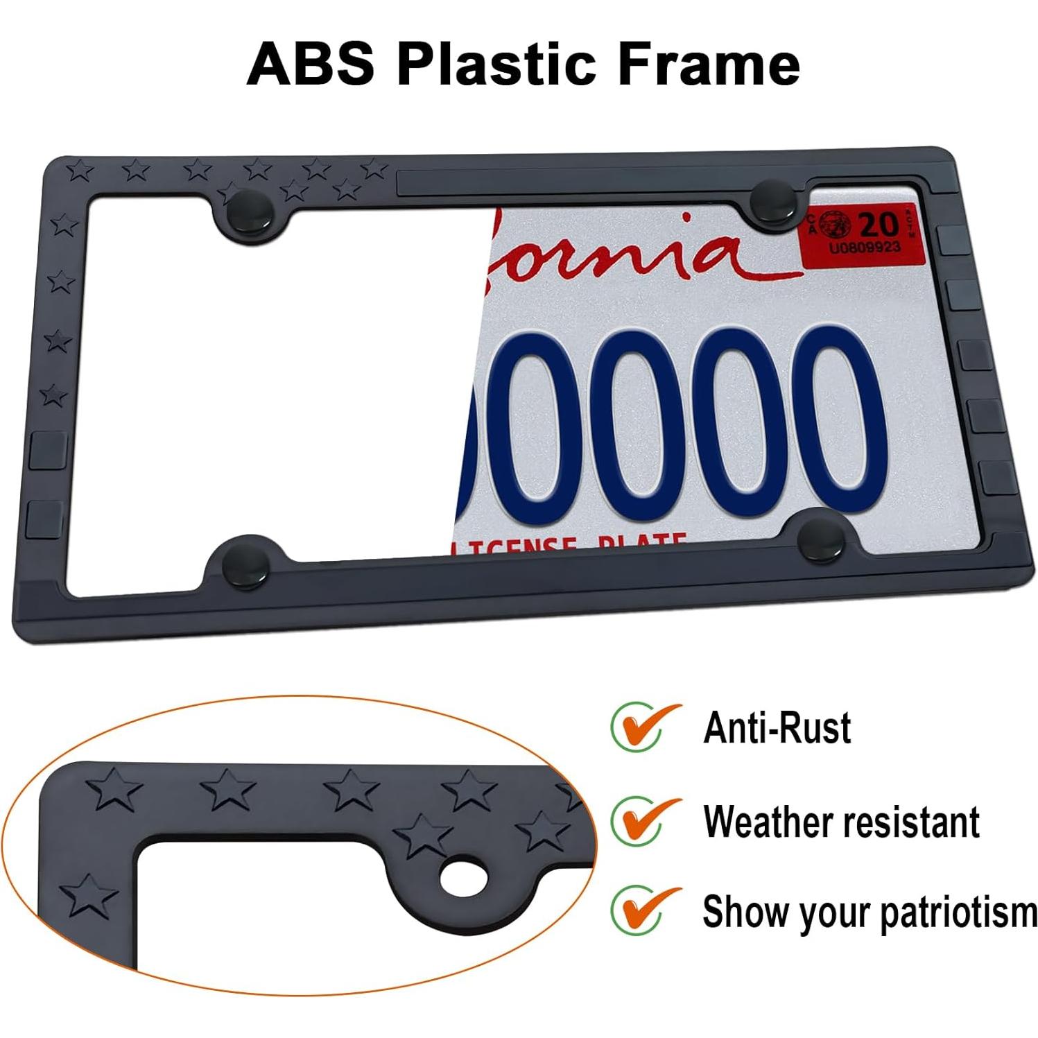 Marcos de Placas de Licencia Patrióticos AOOTF - Paquete de 2