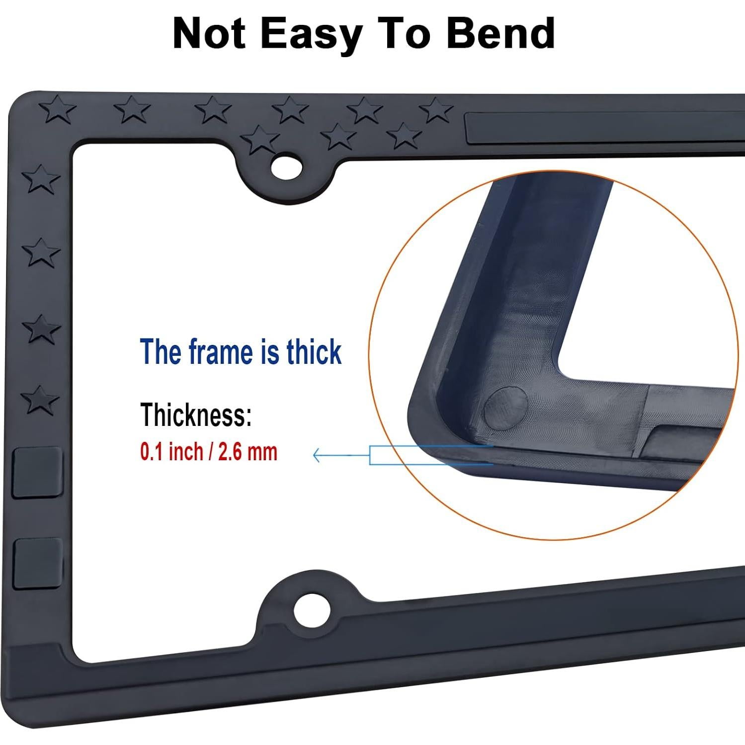 Marcos de Placas de Licencia Patrióticos AOOTF - Paquete de 2