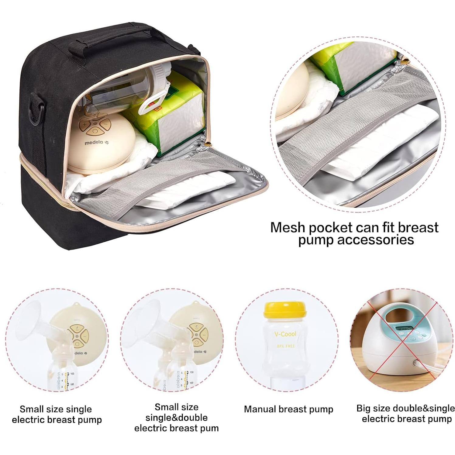 Bolsa Enfriadora de Leche Materna MOMIGO - Doble Capa Negra