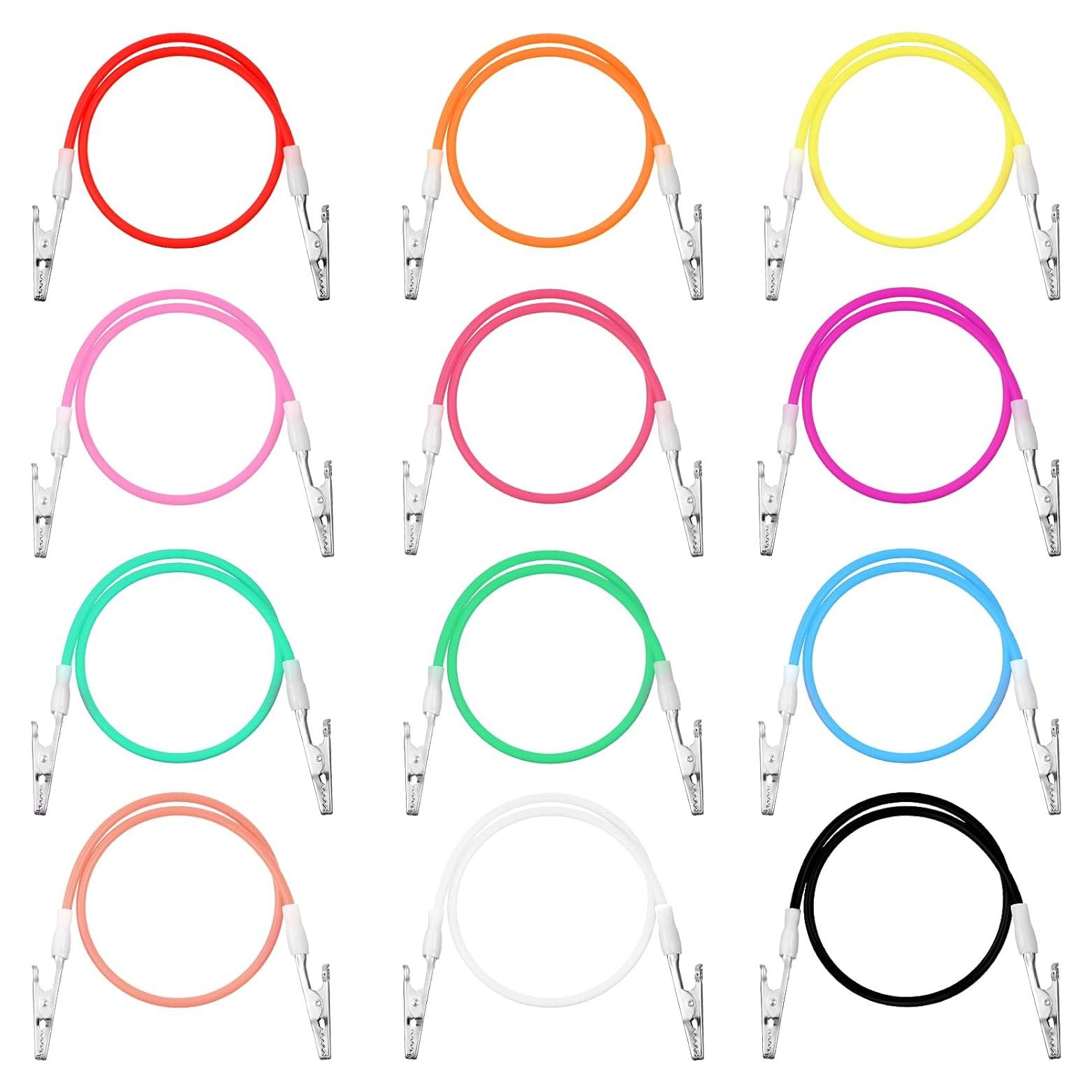 Clips de Babero de Silicona Patelai 12 Pcs Coloridos 43 cm