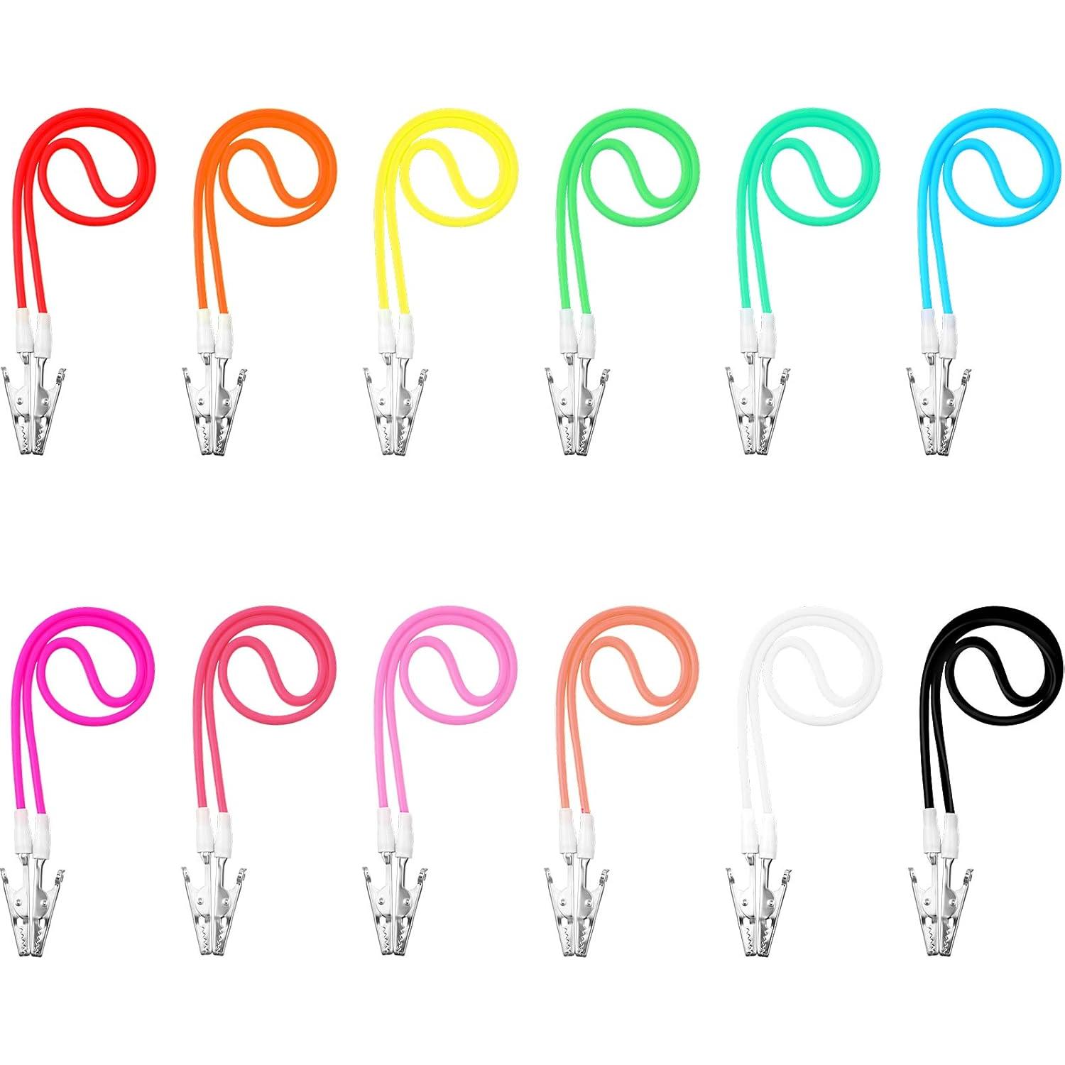 Clips de Babero de Silicona Patelai 12 Pcs Coloridos 43 cm