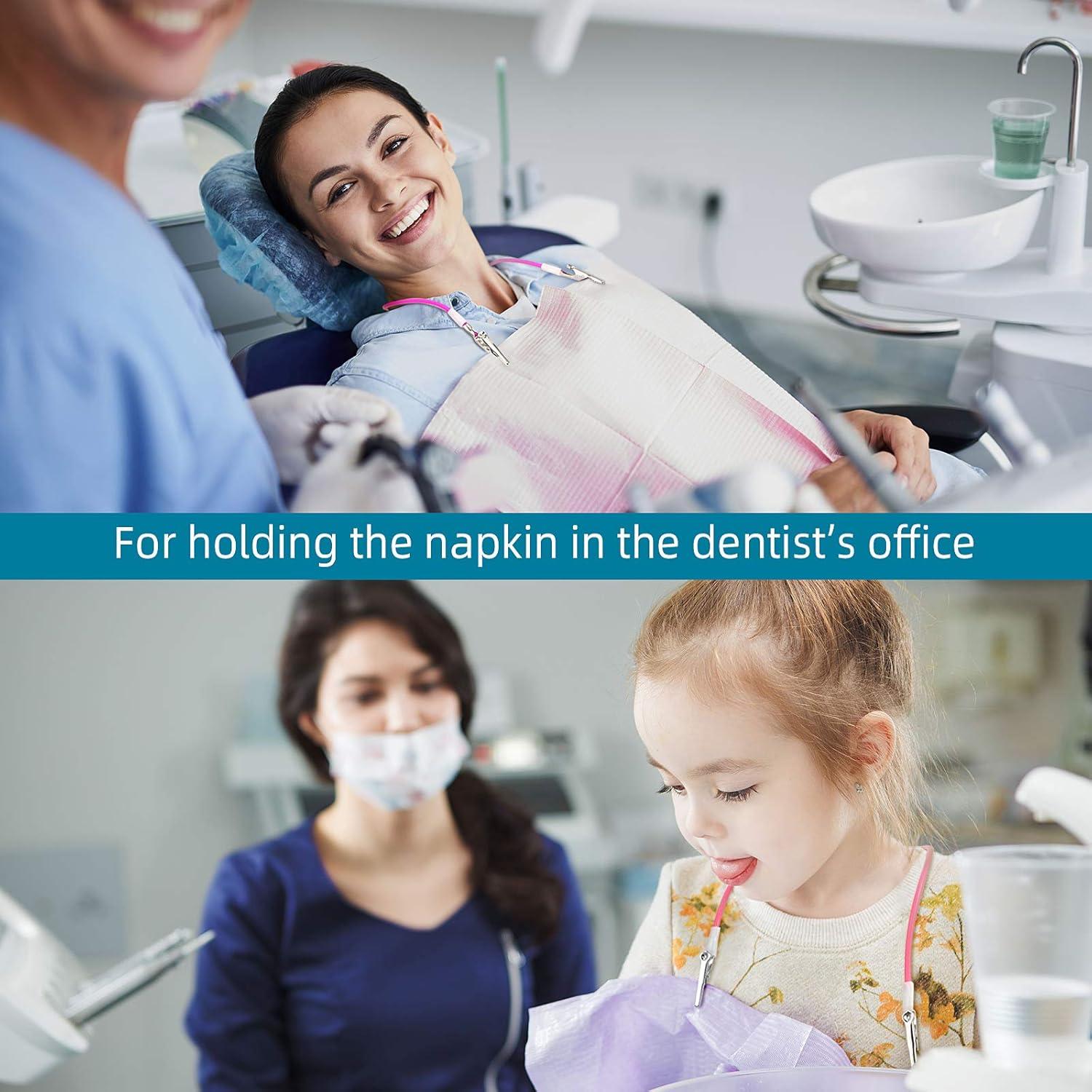 Clips de Babero de Silicona Patelai 12 Pcs Coloridos 43 cm