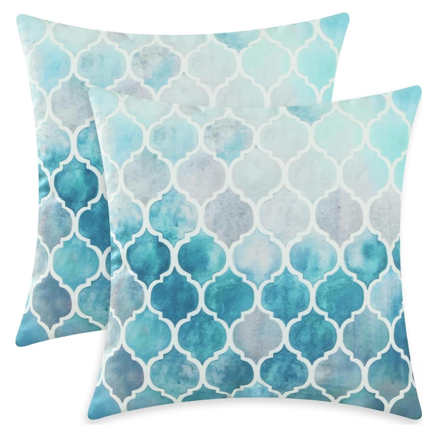 Fundas de Cojín Decorativas CaliTime Pack de 2 40x40 cm Geométrico