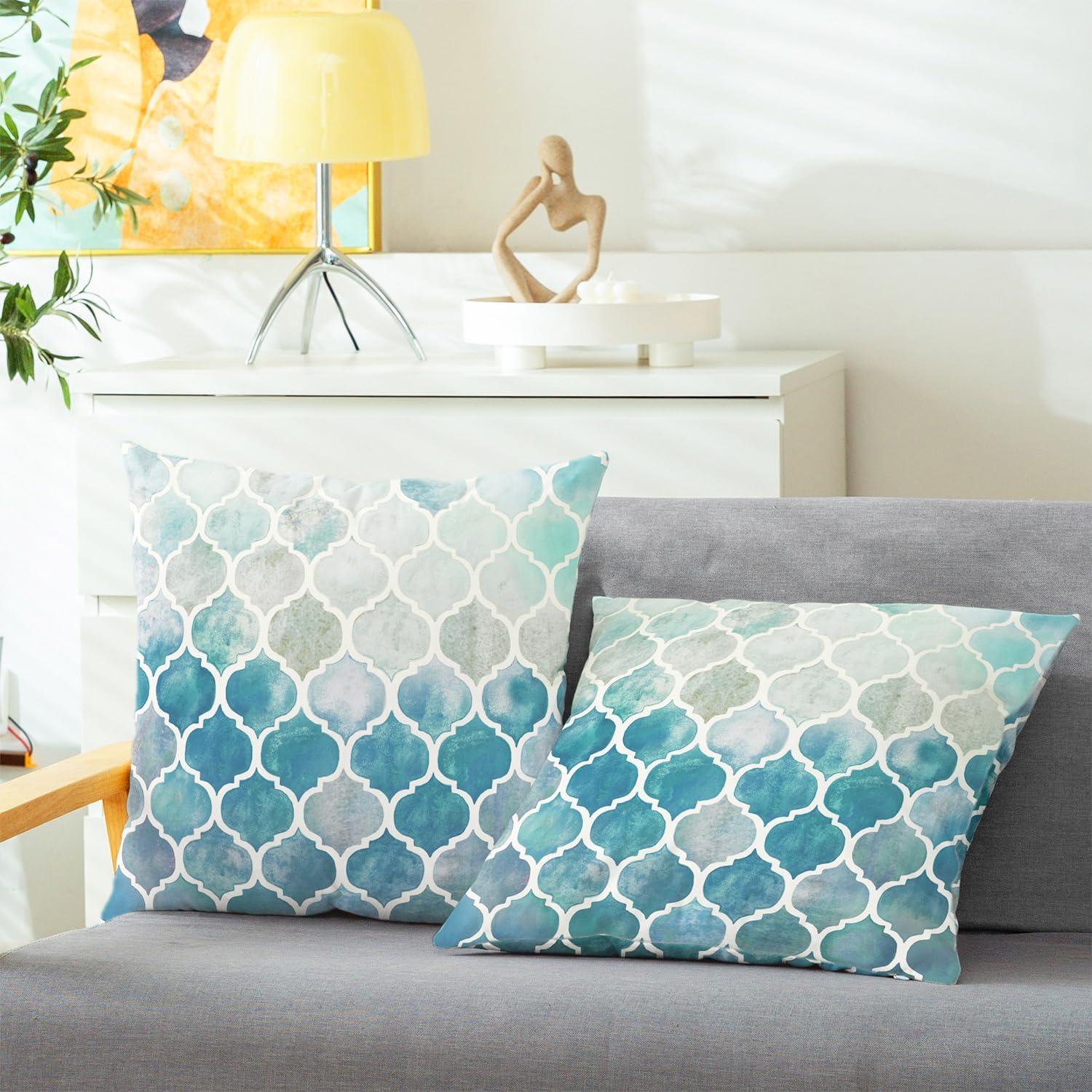 Fundas de Cojín Decorativas CaliTime Pack de 2 40x40 cm Geométrico