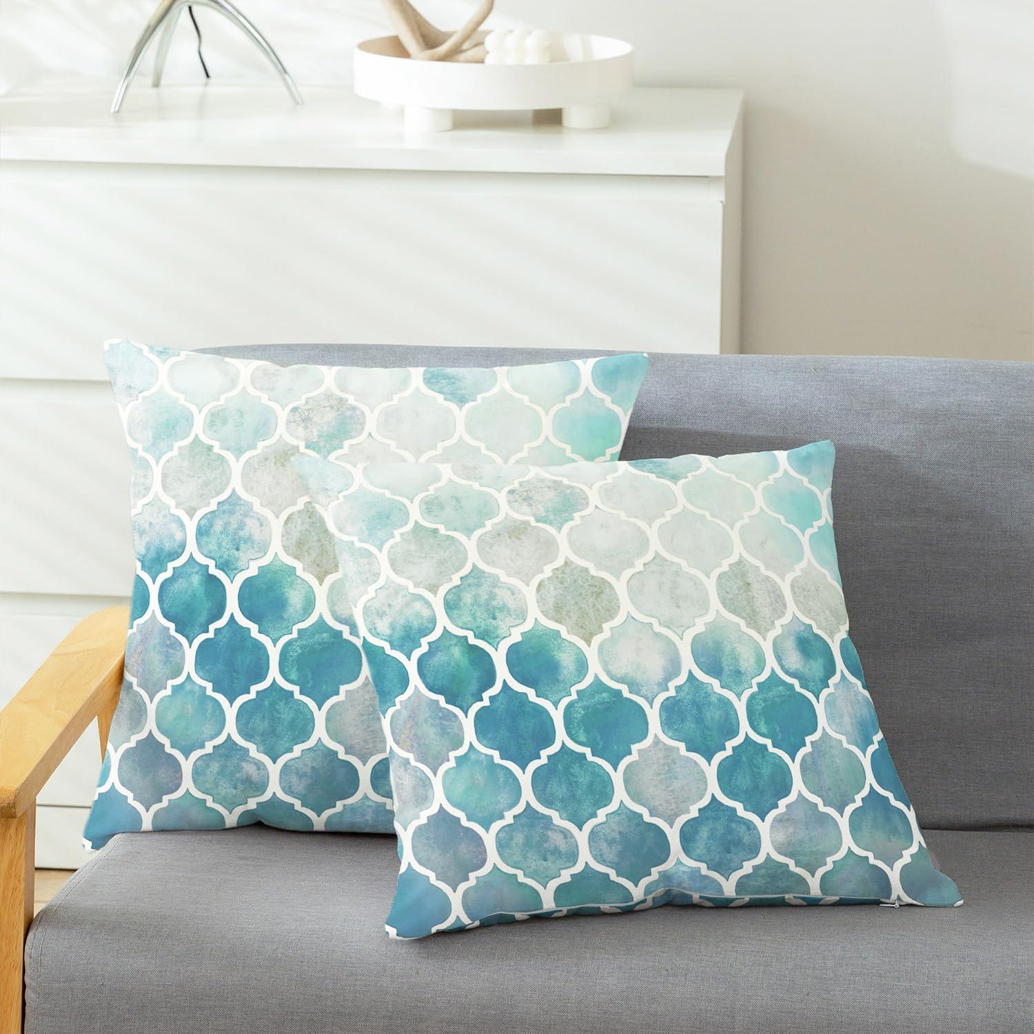 Fundas de Cojín Decorativas CaliTime Pack de 2 40x40 cm Geométrico