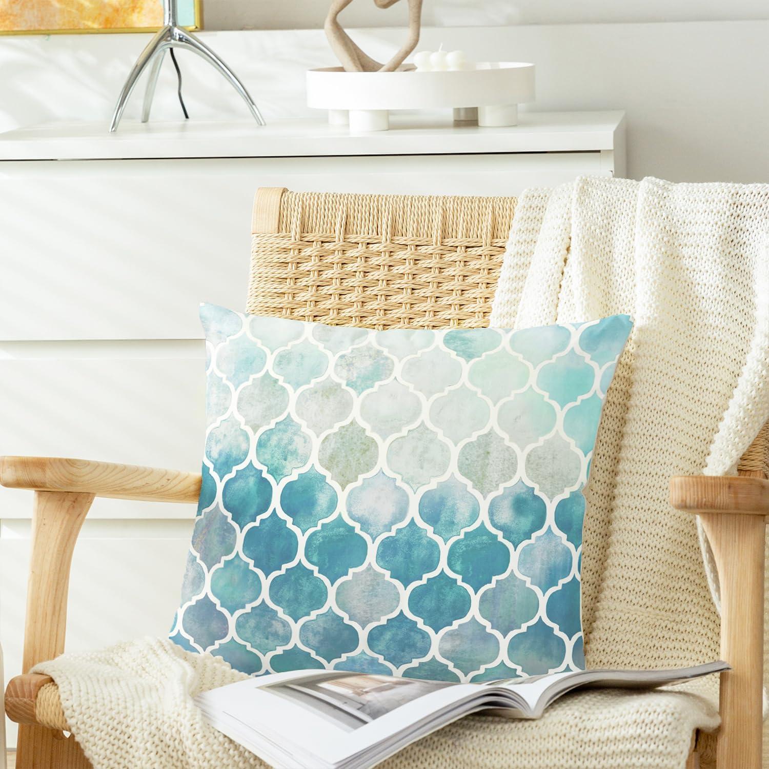 Fundas de Cojín Decorativas CaliTime Pack de 2 40x40 cm Geométrico