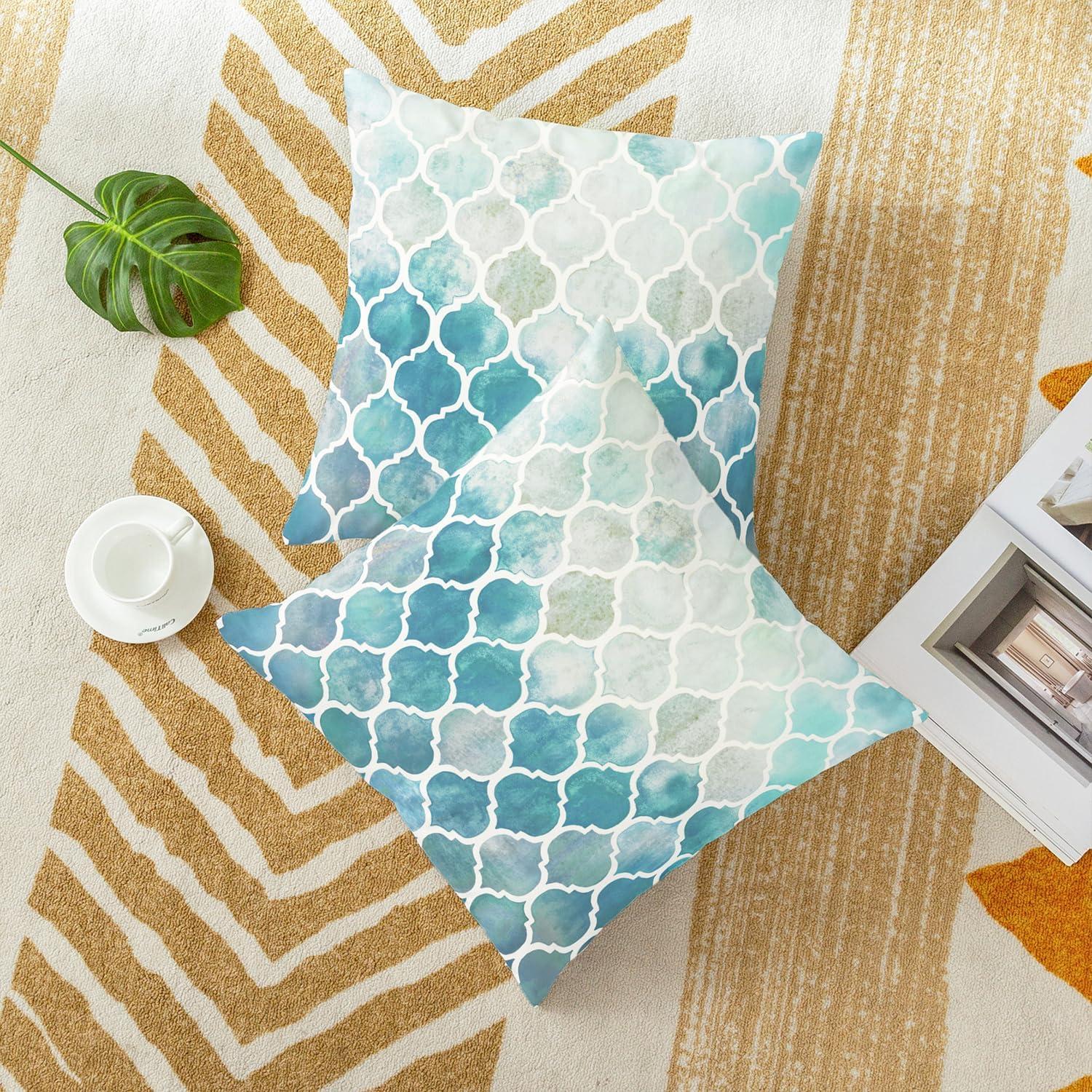 Fundas de Cojín Decorativas CaliTime Pack de 2 40x40 cm Geométrico