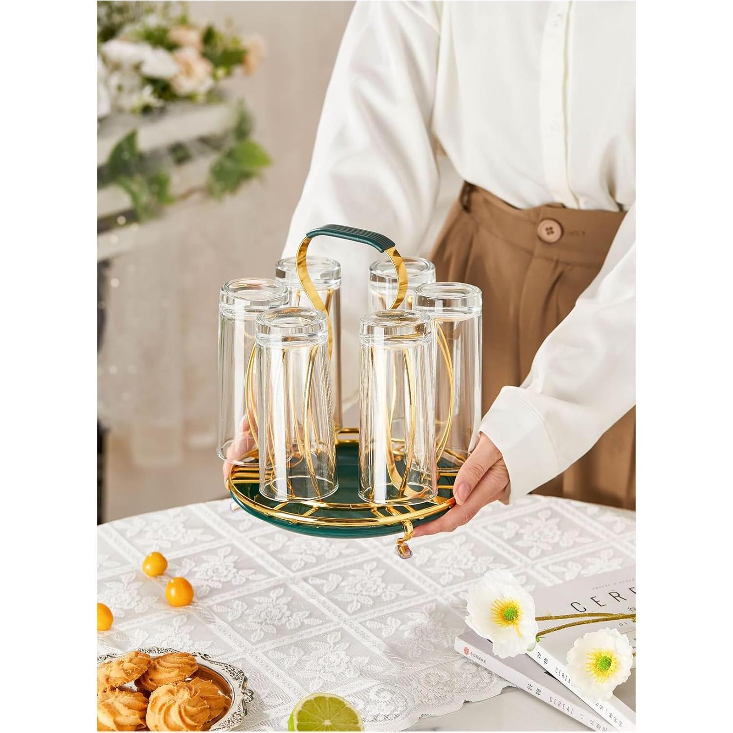 Soporte para Secar Tazas Alunsito con Bandeja Drenaje 6 Tazas