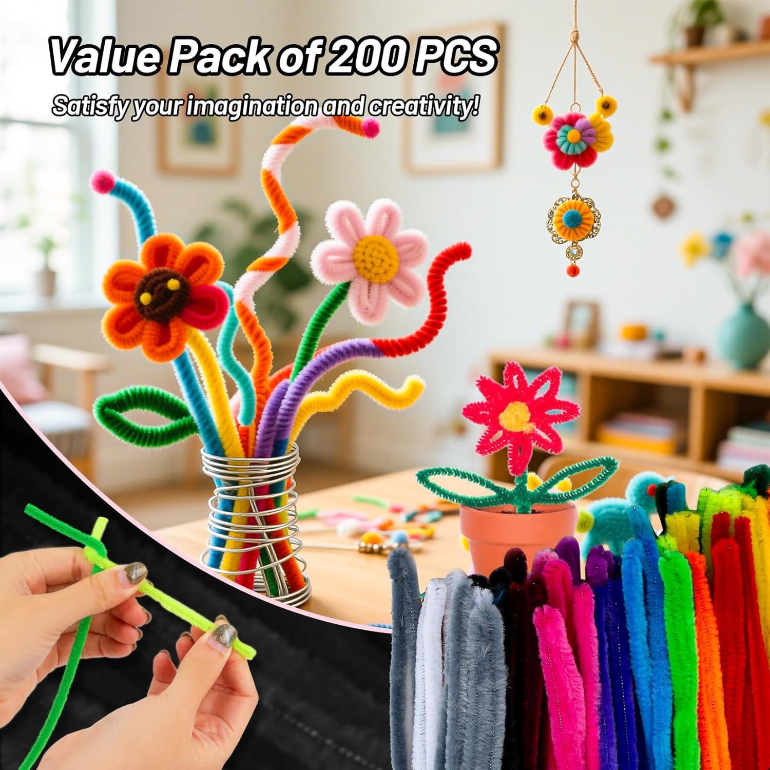 200 Limpiadores de Tubos Chenilla Z-PipeCleaners 30 cm Negro