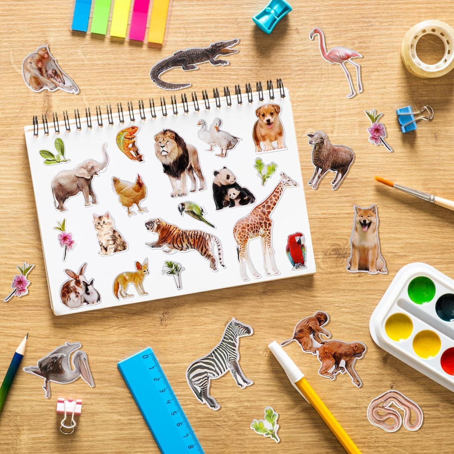 Calcomanías 3D de Animales Jactales - Multicolor, 8 Hojas