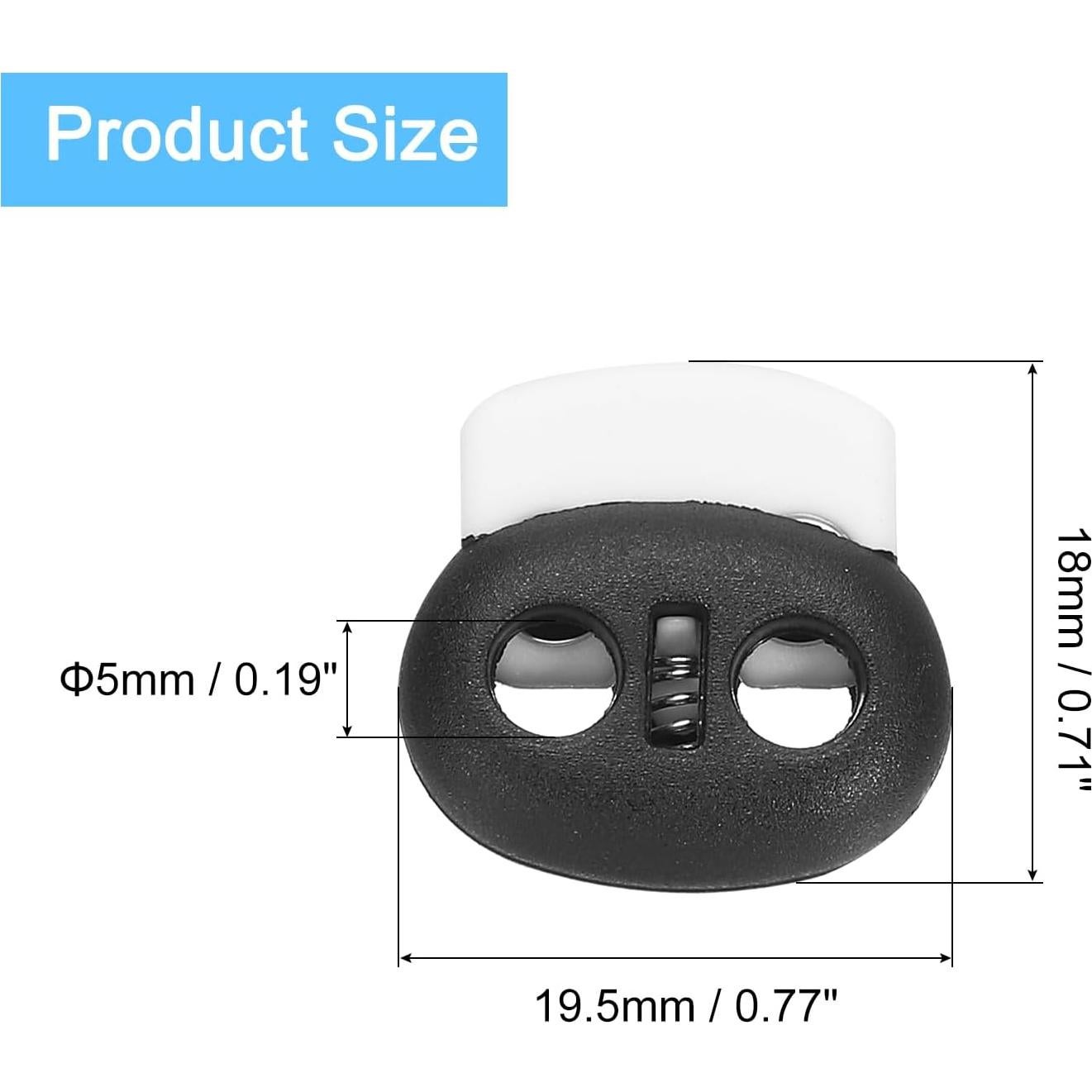 Bloques de Cuerda de Plástico uxcell 20 Pcs Doble Orificio