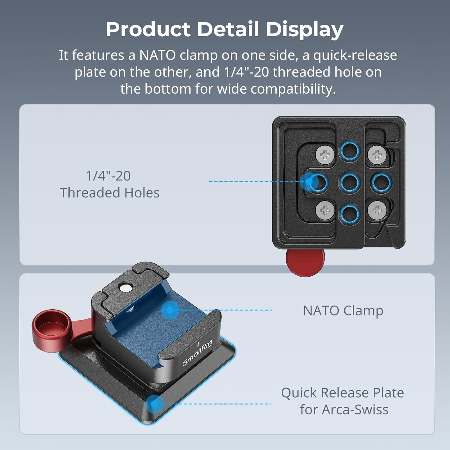 Abrazadera NATO PequeñoRig MD4857 Placa Arca-Swiss Ligera