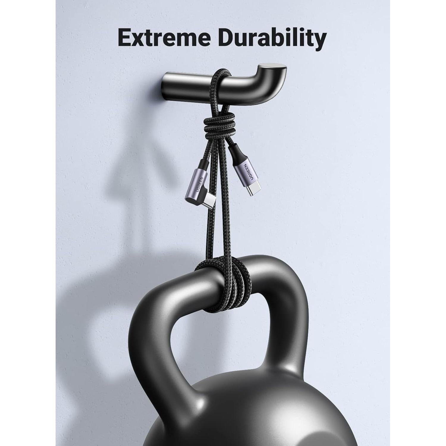 Cable USB C UGREEN 3M 60W Ángulo Recto para iPhone y MacBook