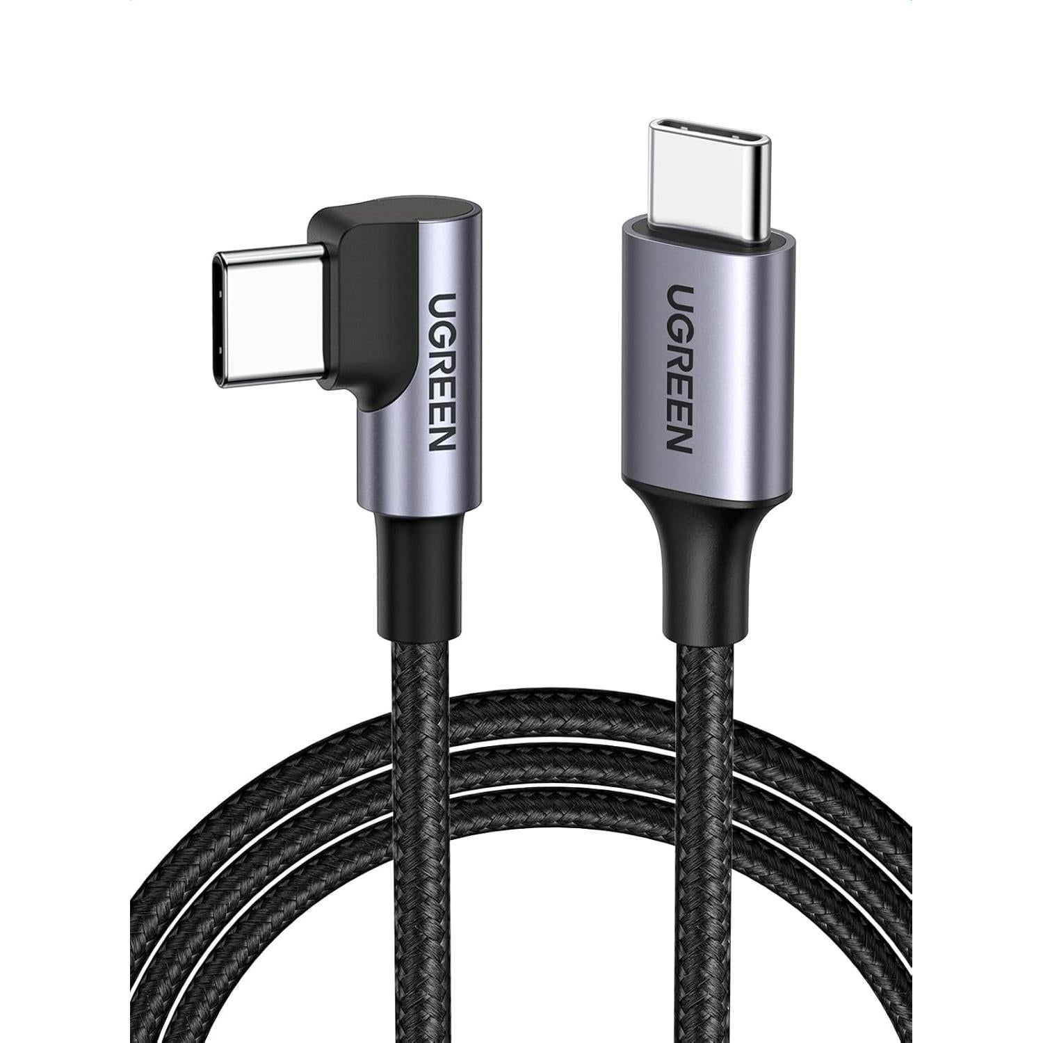 Cable USB C UGREEN 3M 60W Ángulo Recto para iPhone y MacBook