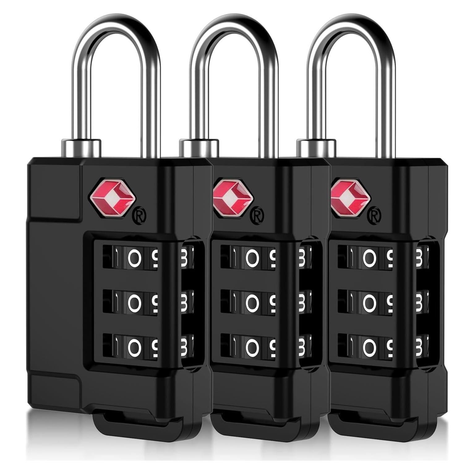 Candados de Equipaje TSA Cantor 3PCS Plástico Resistente