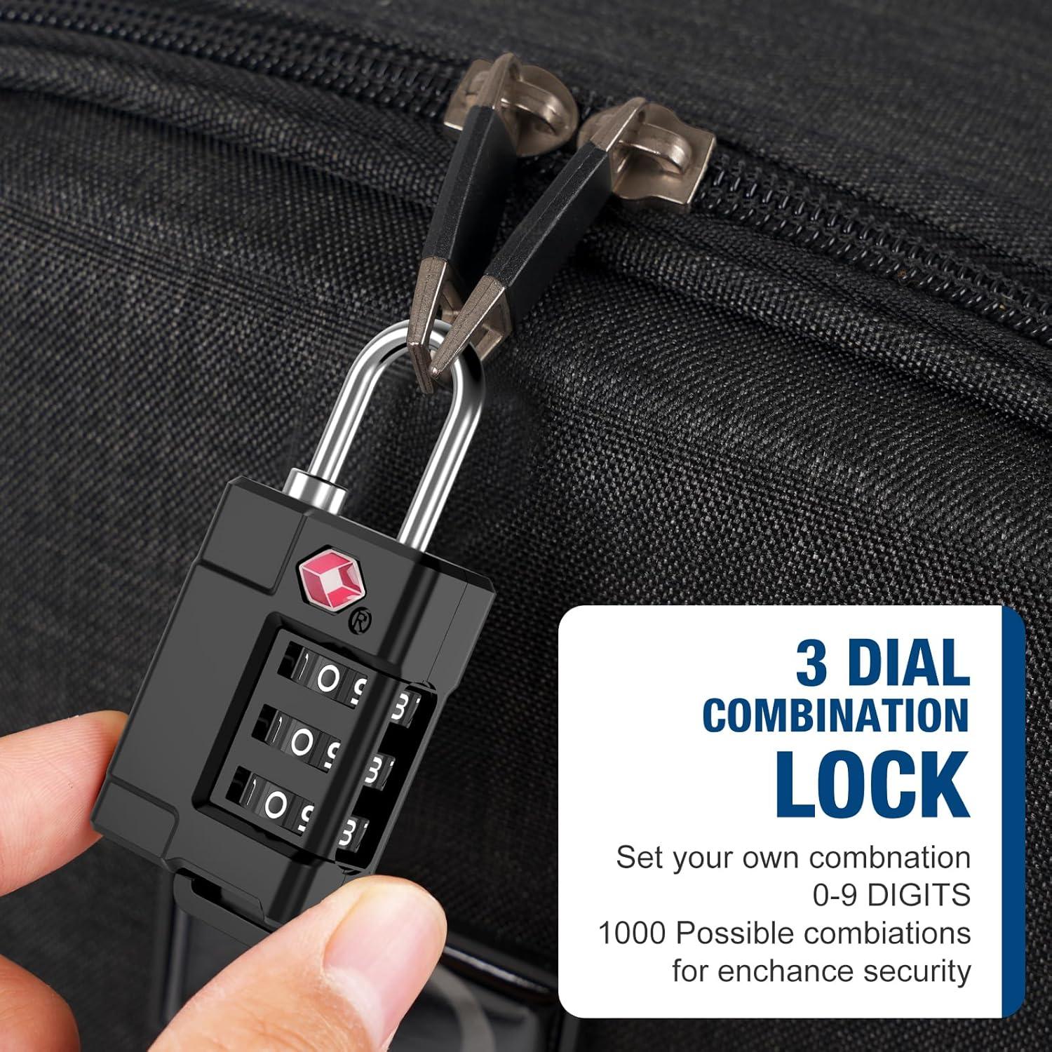 Candados de Equipaje TSA Cantor 3PCS Plástico Resistente