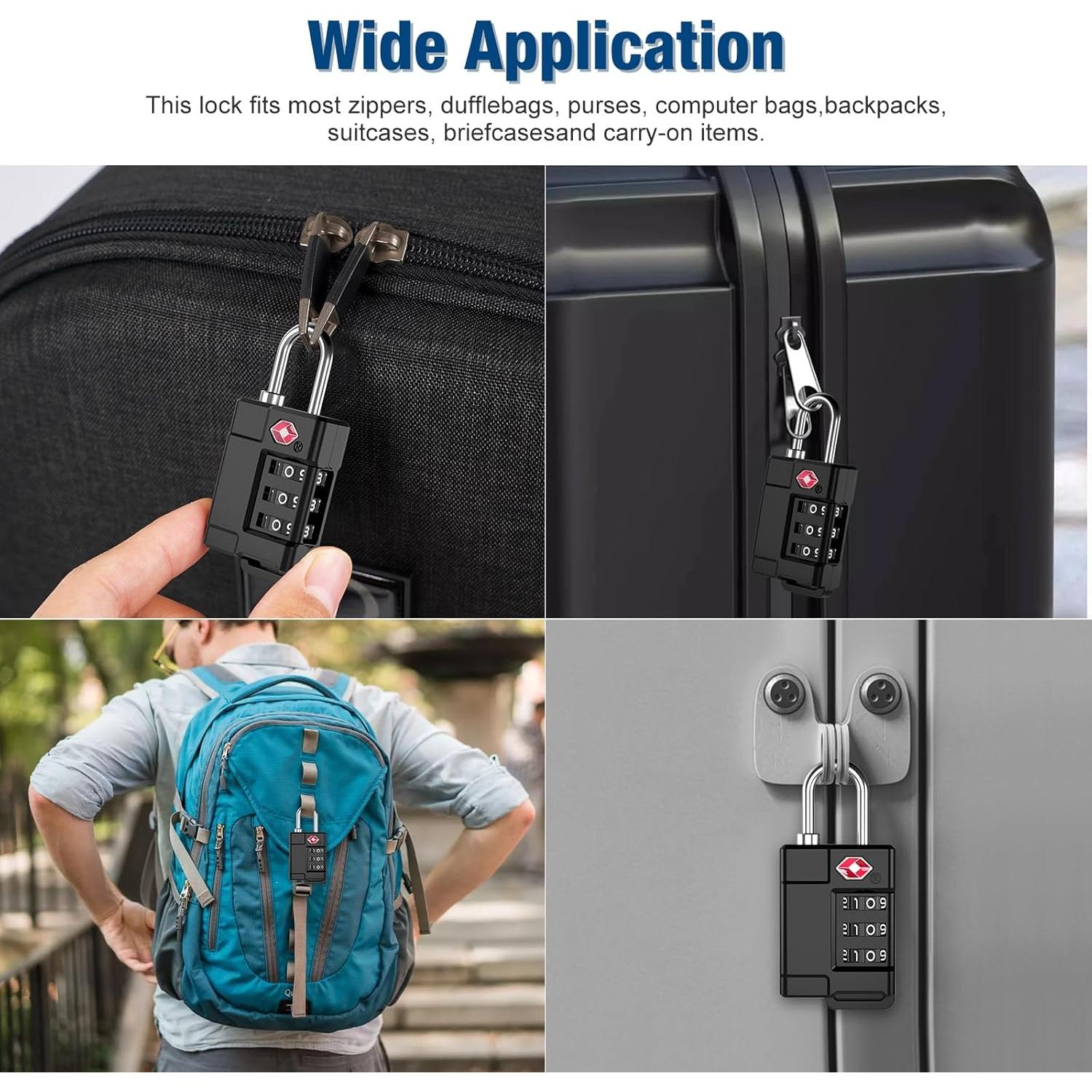 Candados de Equipaje TSA Cantor 3PCS Plástico Resistente