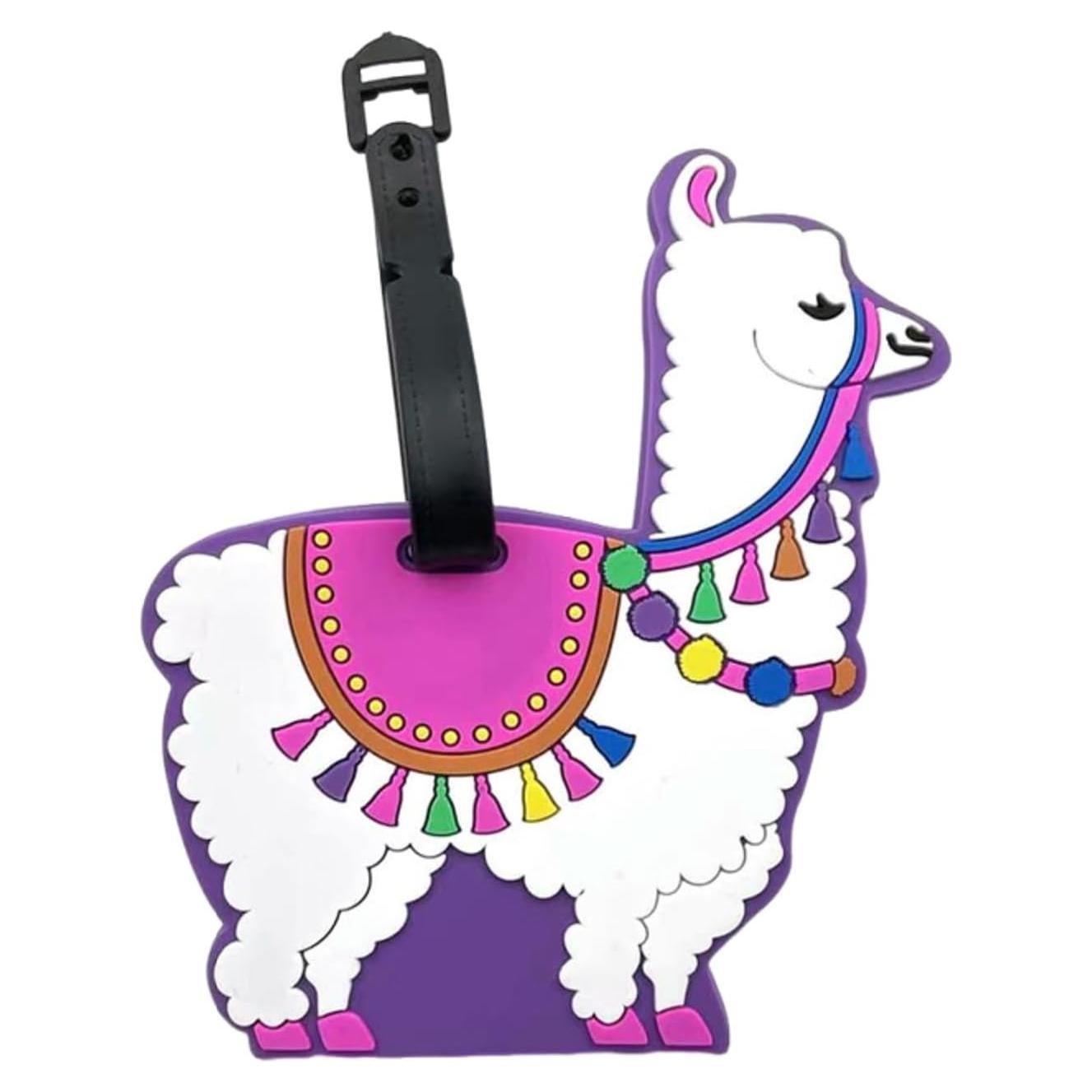 Etiqueta de Equipaje de Silicona QFSH Alpaca Divertida 11x13cm