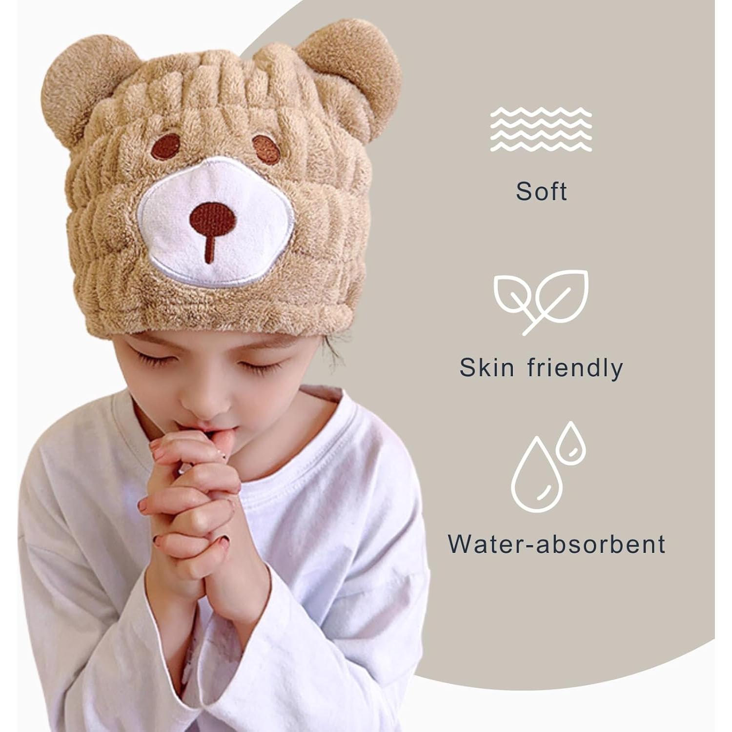 Toalla de Microfibra para Cabello Niños LCBD Oso Marrón 20cm