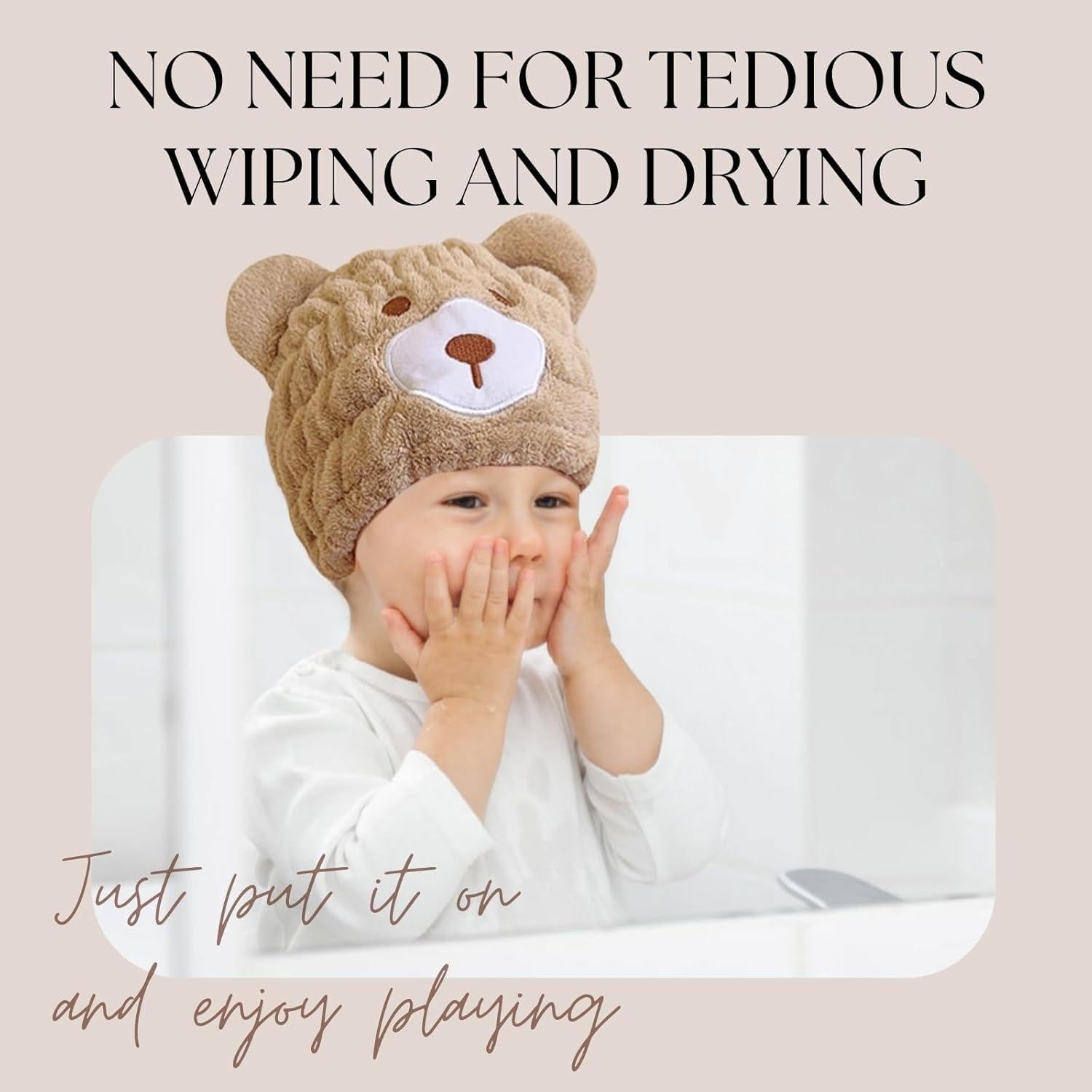 Toalla de Microfibra para Cabello Niños LCBD Oso Marrón 20cm