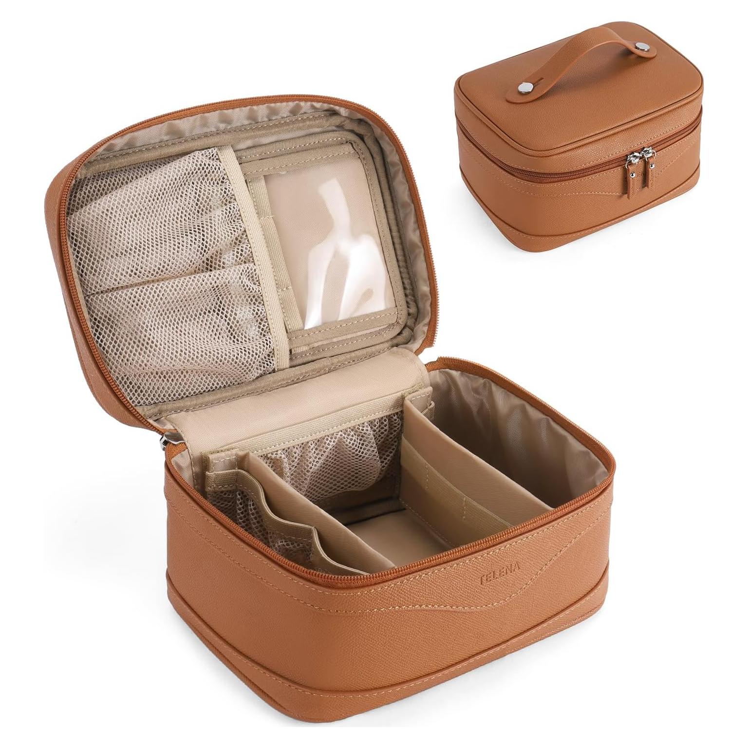 Bolsa de Maquillaje Grande Telena - Organizador de Viaje Marrón