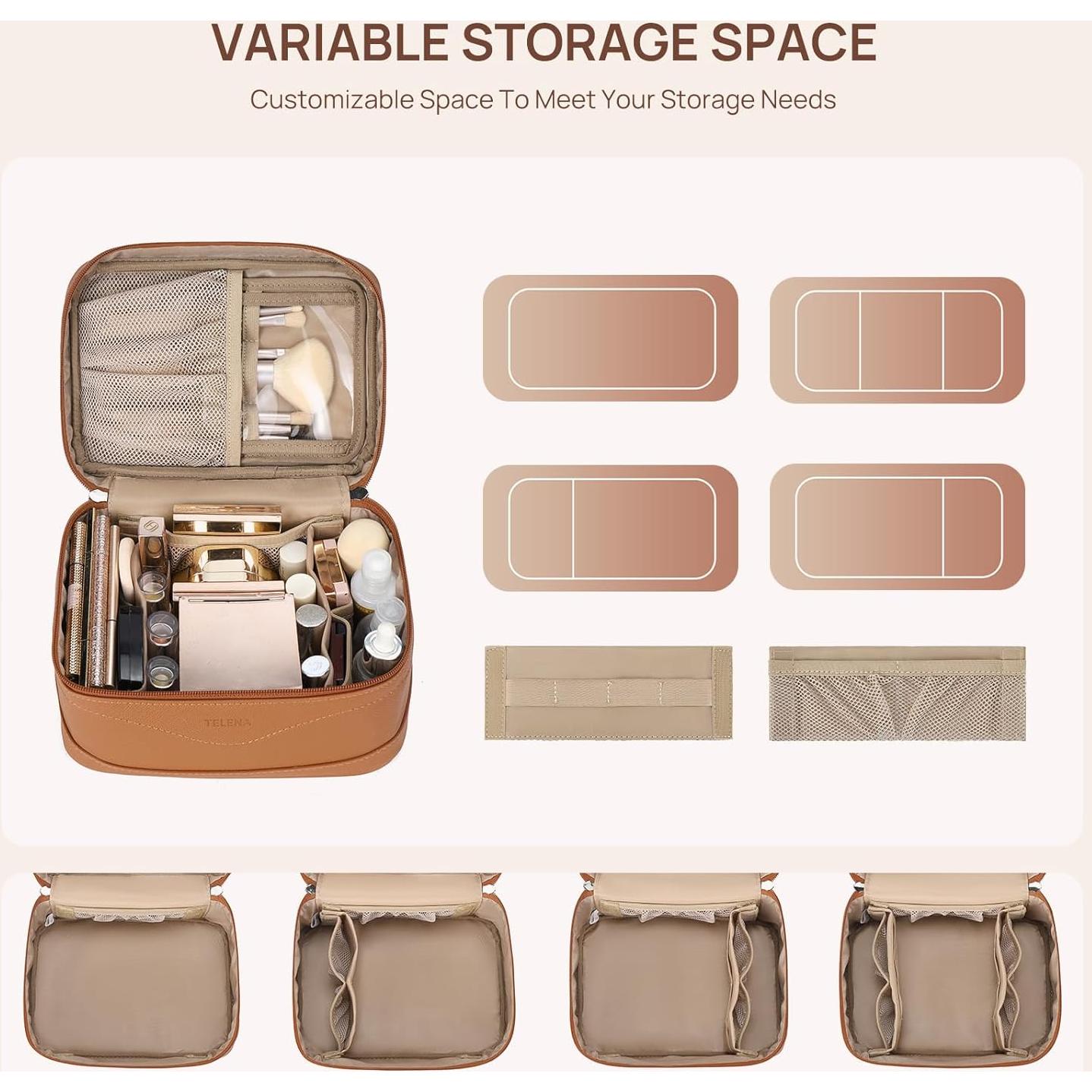 Bolsa de Maquillaje Grande Telena - Organizador de Viaje Marrón