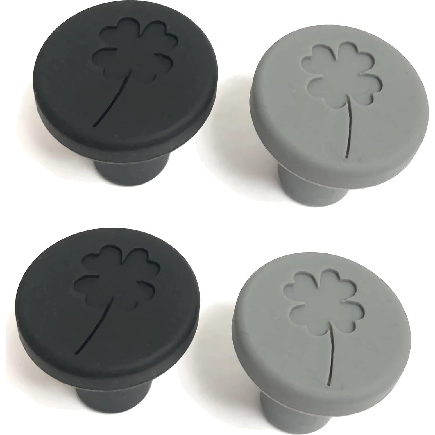 Tapones de Vino de Silicona JCSMARTEC - Juego de 4 Trébol
