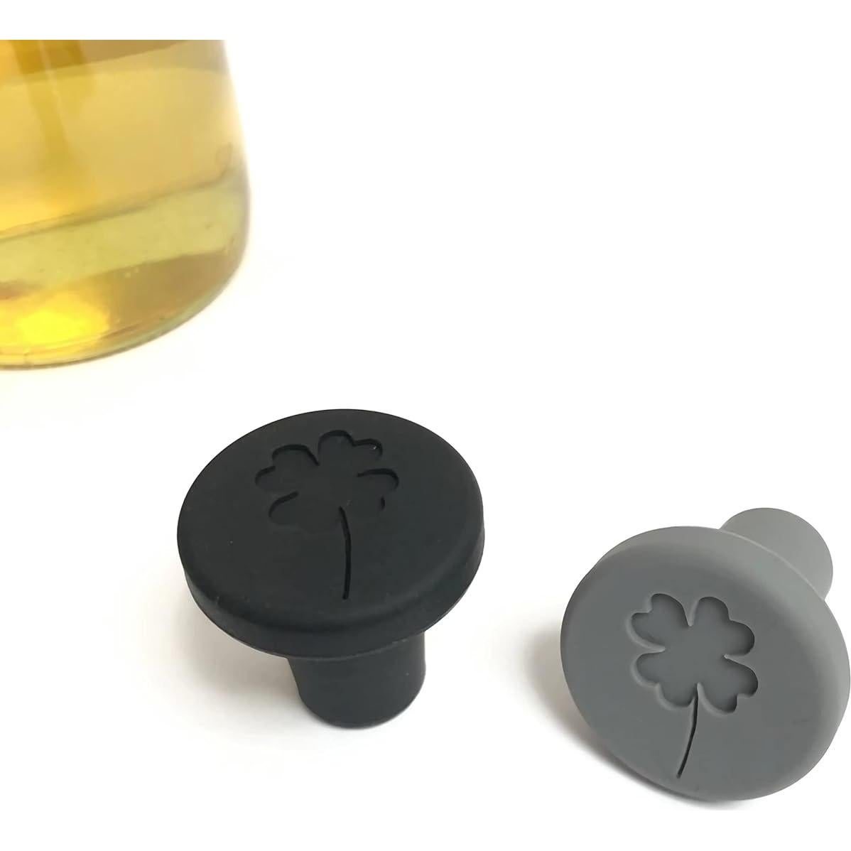 Tapones de Vino de Silicona JCSMARTEC - Juego de 4 Trébol