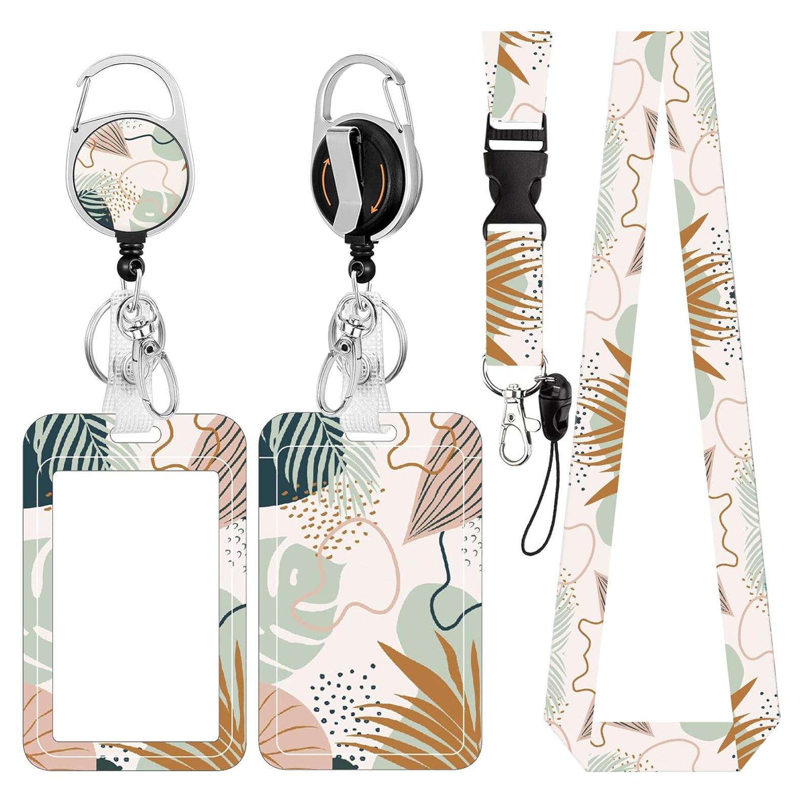 Porta Credencial ID UTGYRRIK con Cordón y Carrete Retráctil