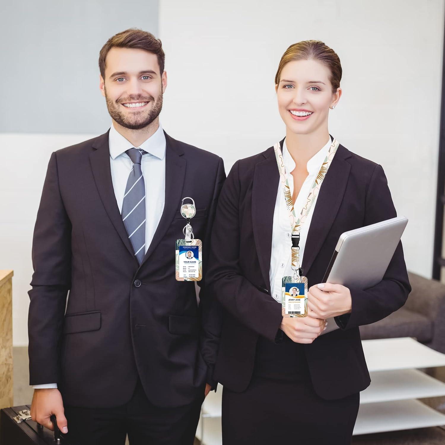 Porta Credencial ID UTGYRRIK con Cordón y Carrete Retráctil