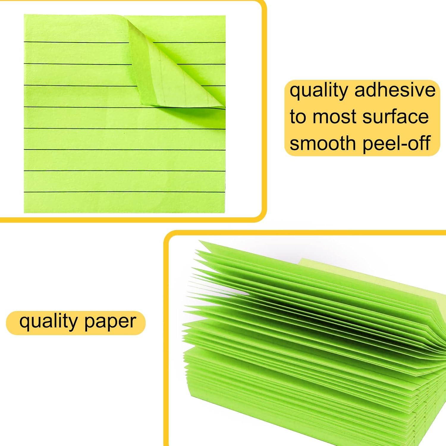 Paquete 48 Notas Adhesivas Rayadas 3x3 Beieverluck 3840 Hojas