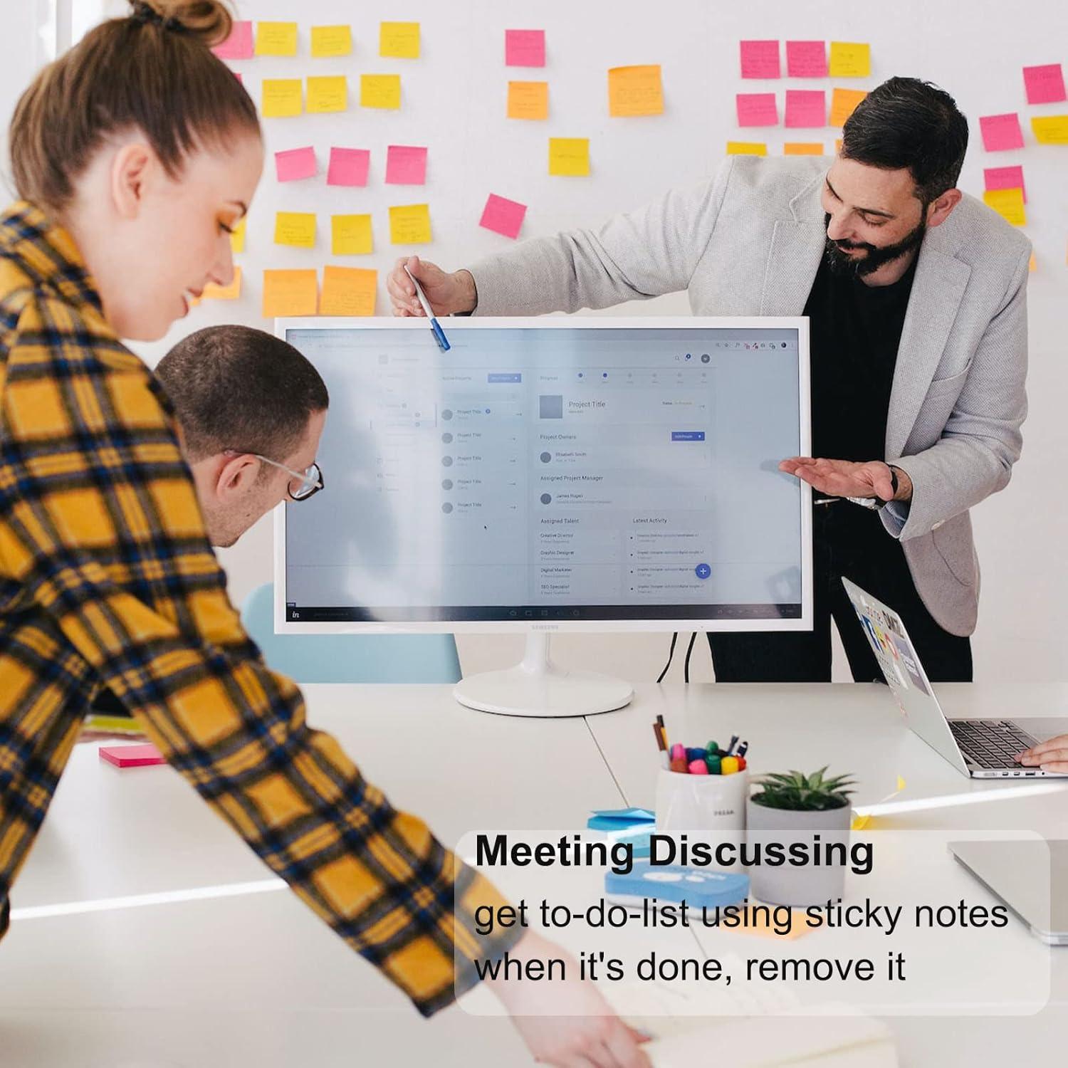 Paquete 48 Notas Adhesivas Rayadas 3x3 Beieverluck 3840 Hojas