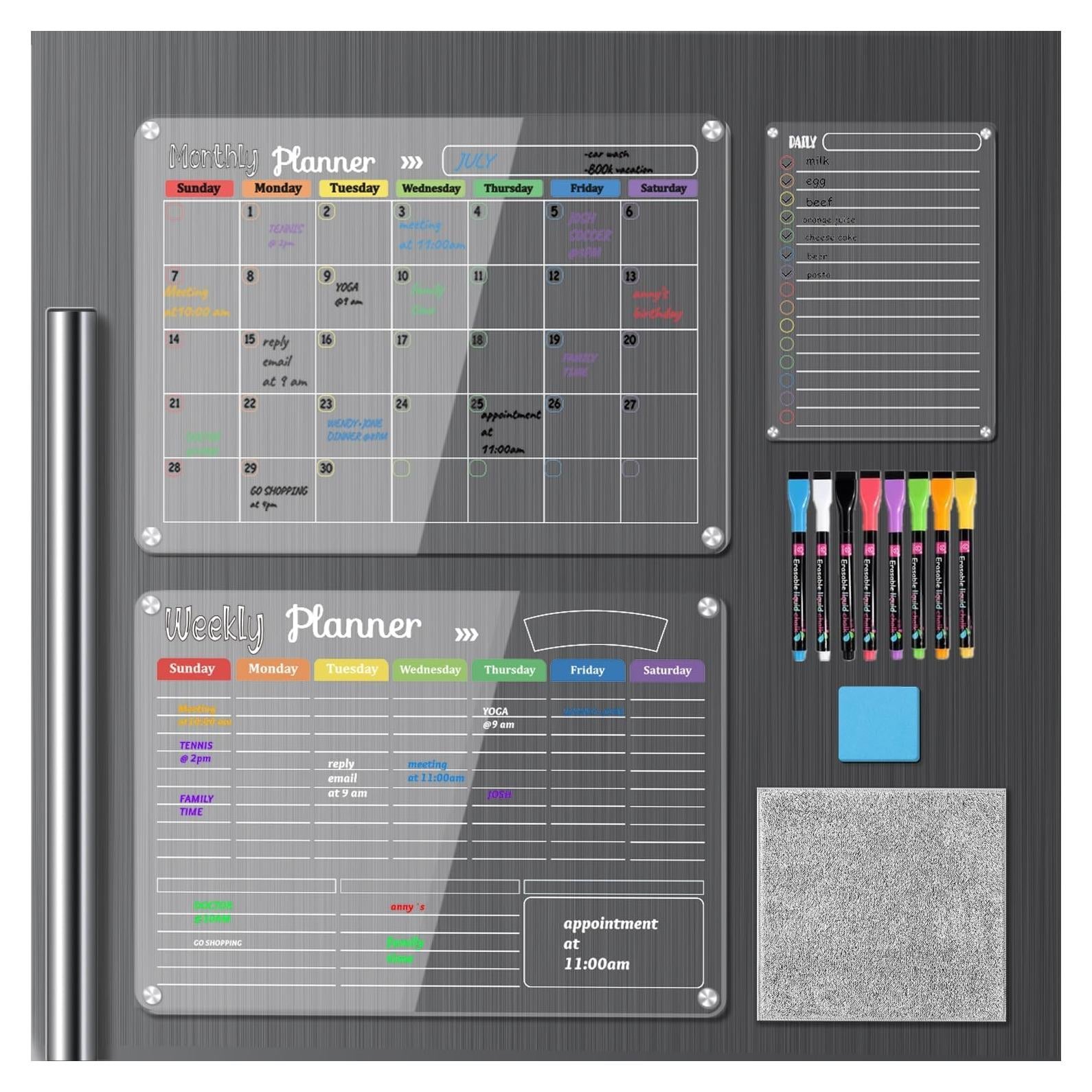 Set de Pizarras Blancas Magnéticas Hivillexun 3 Paquetes 42x30 cm