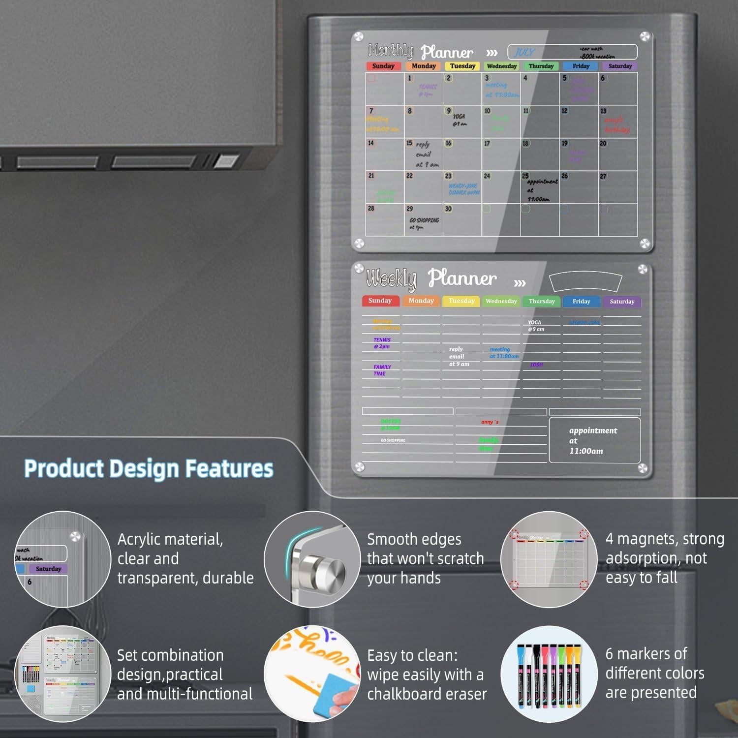 Set de Pizarras Blancas Magnéticas Hivillexun 3 Paquetes 42x30 cm