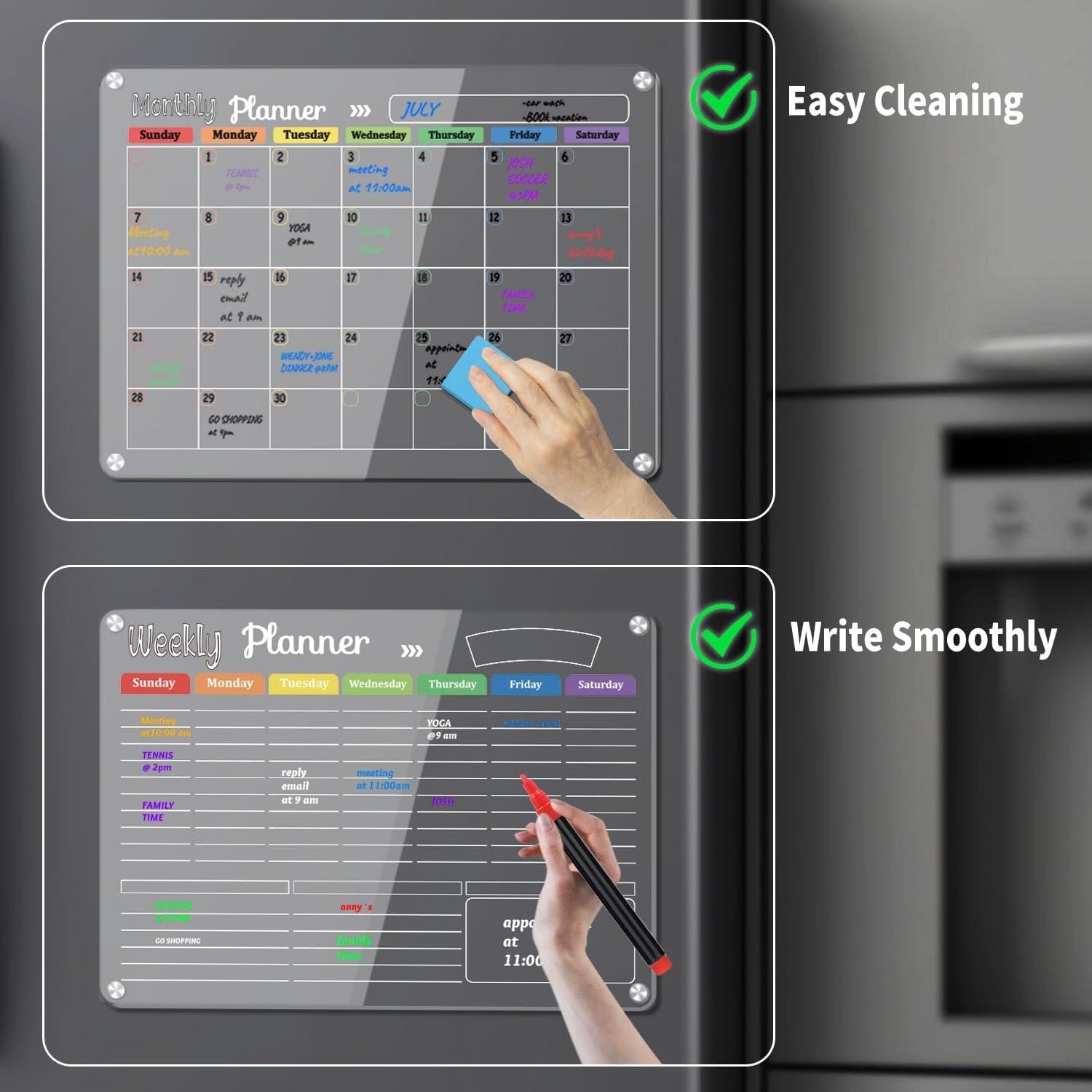 Set de Pizarras Blancas Magnéticas Hivillexun 3 Paquetes 42x30 cm