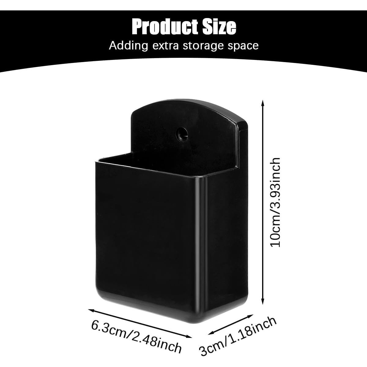 6 Soportes de Control Remoto Autoadhesivos TIE-DailyNec Negro