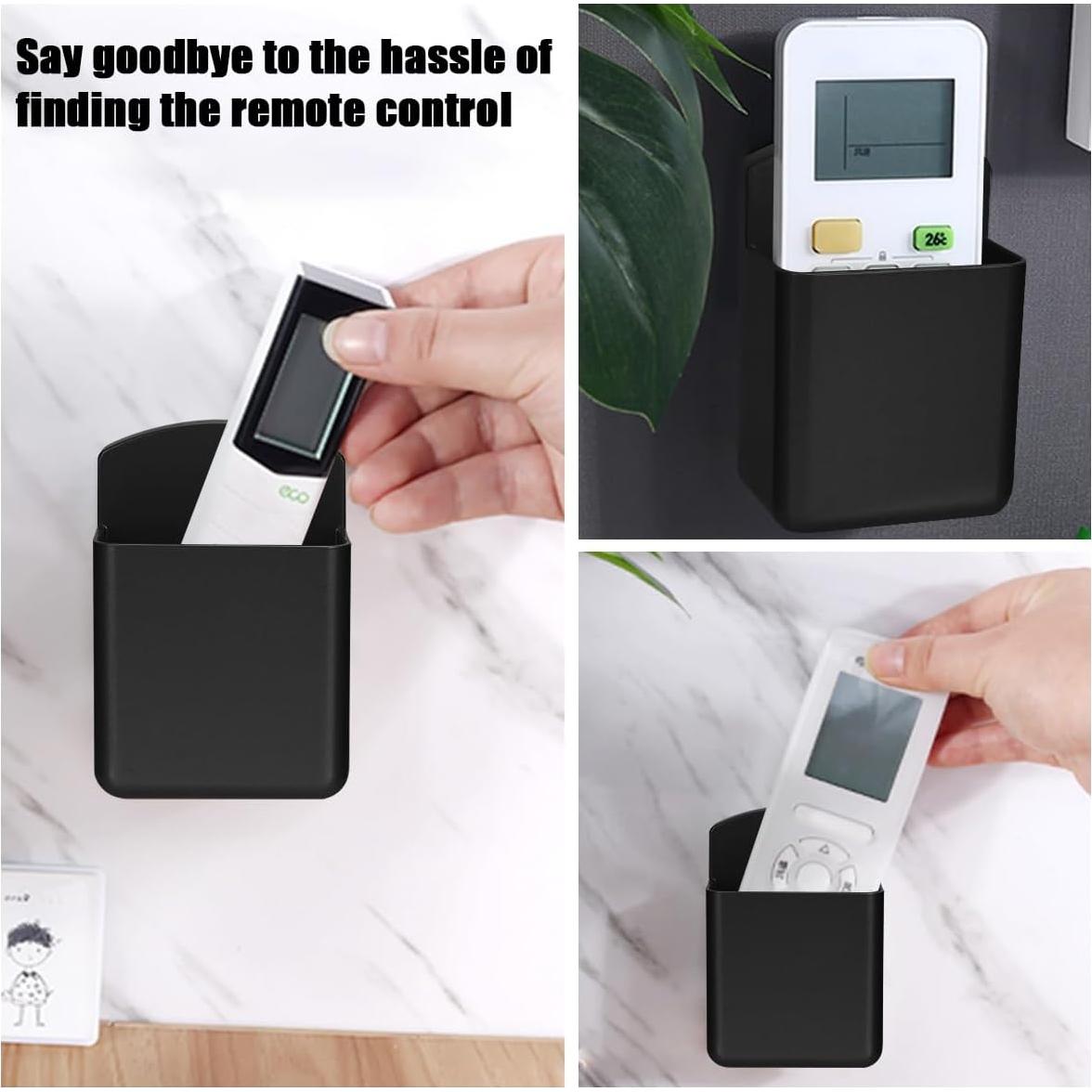 6 Soportes de Control Remoto Autoadhesivos TIE-DailyNec Negro