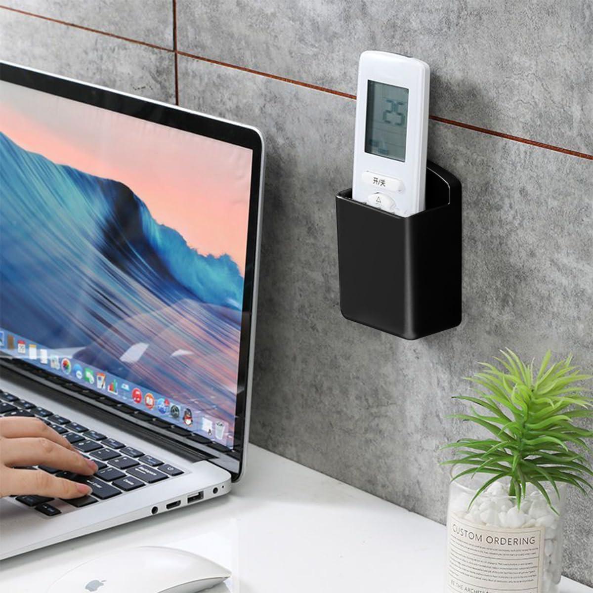 6 Soportes de Control Remoto Autoadhesivos TIE-DailyNec Negro