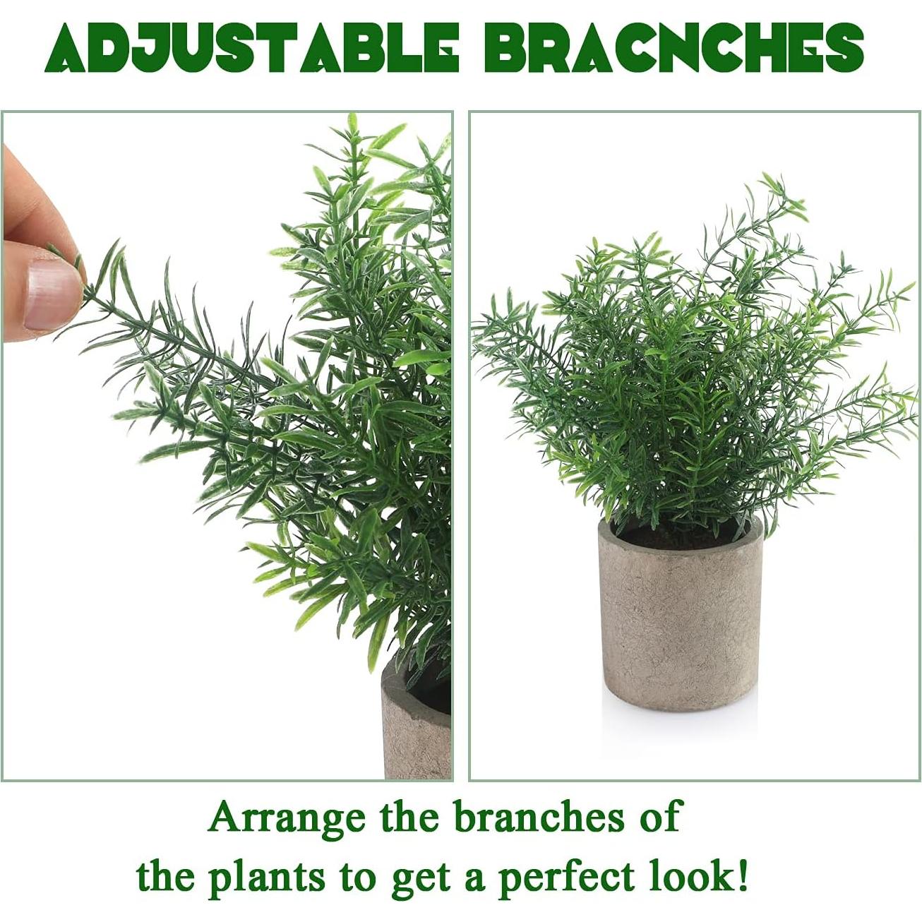 ALAGIRLS 4 Plantas Artificiales Eucalipto en Macetas Decorativas