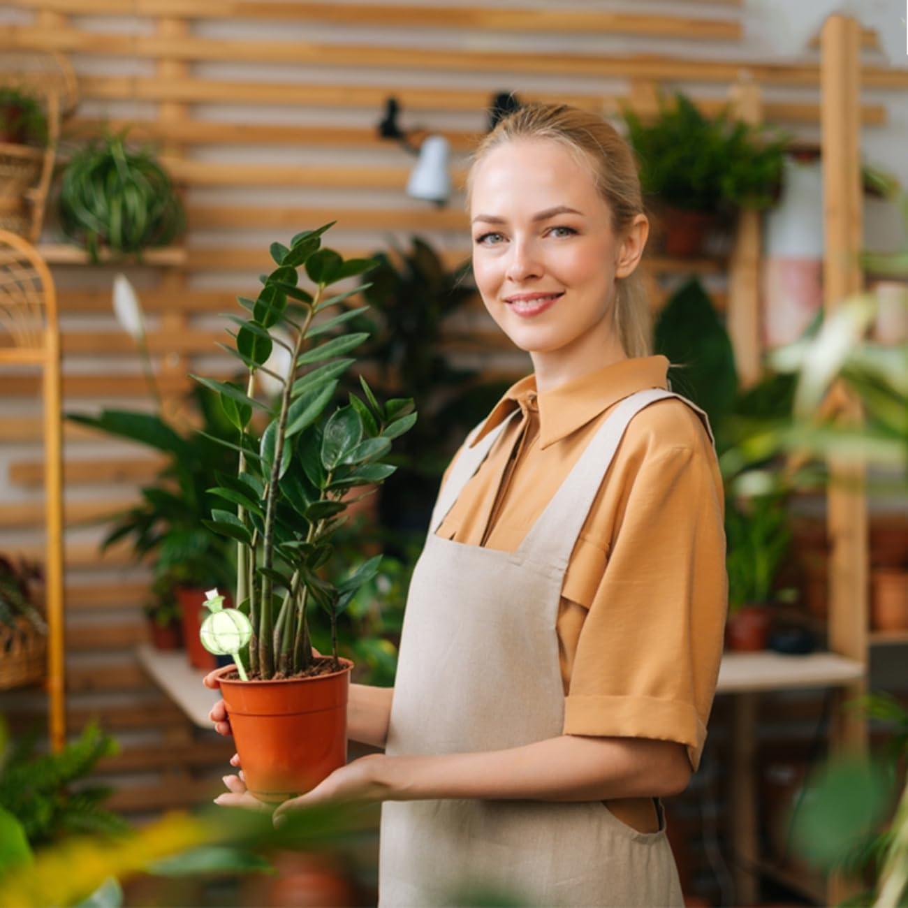 4 Esferas de Autorriego de Vidrio FWYDRJZC 20.3 cm Verde