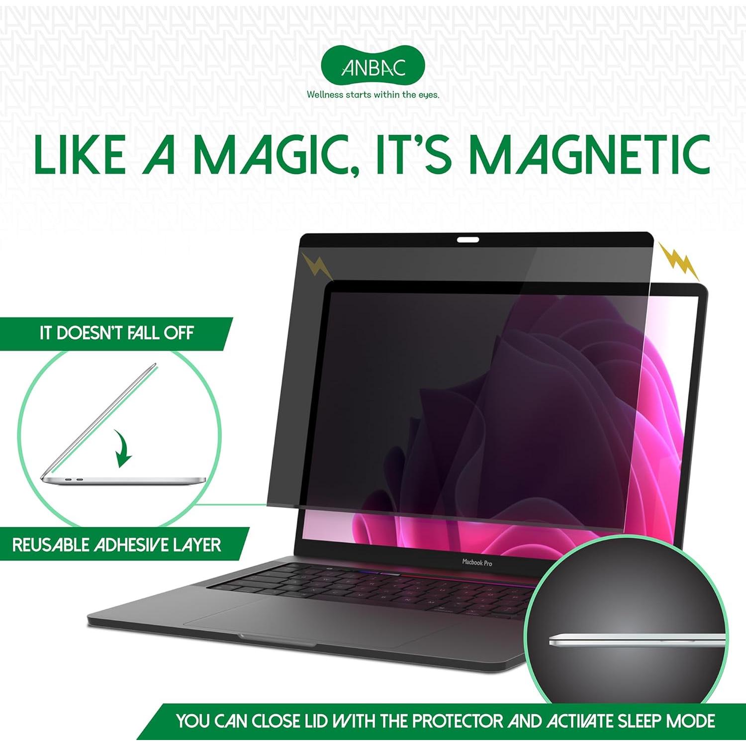 Protector de Pantalla Privada Magnético ANBAC 13" MacBook Pro/Air
