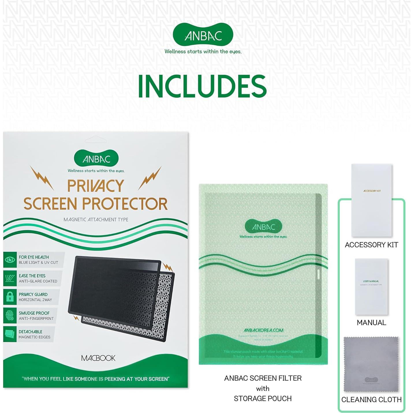 Protector de Pantalla Privada Magnético ANBAC 13" MacBook Pro/Air