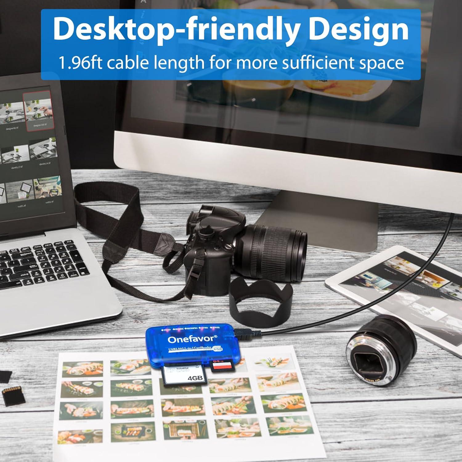 Lector de Tarjetas Multi USB Onefavor - Compatible con SD, CF, MMC