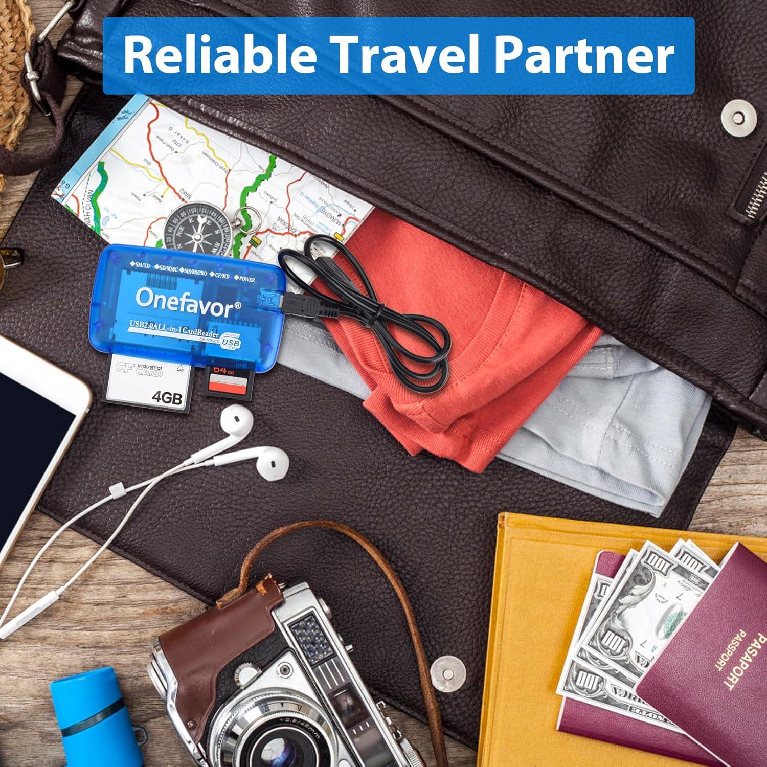 Lector de Tarjetas Multi USB Onefavor - Compatible con SD, CF, MMC