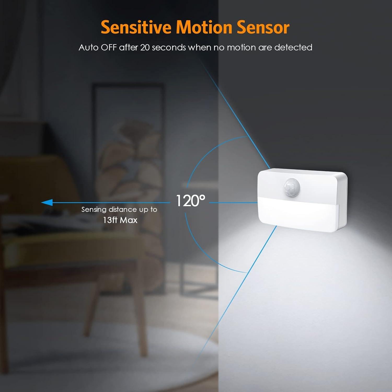 Luz Nocturna JXTZ 2PCS con Sensor de Movimiento Adhesiva