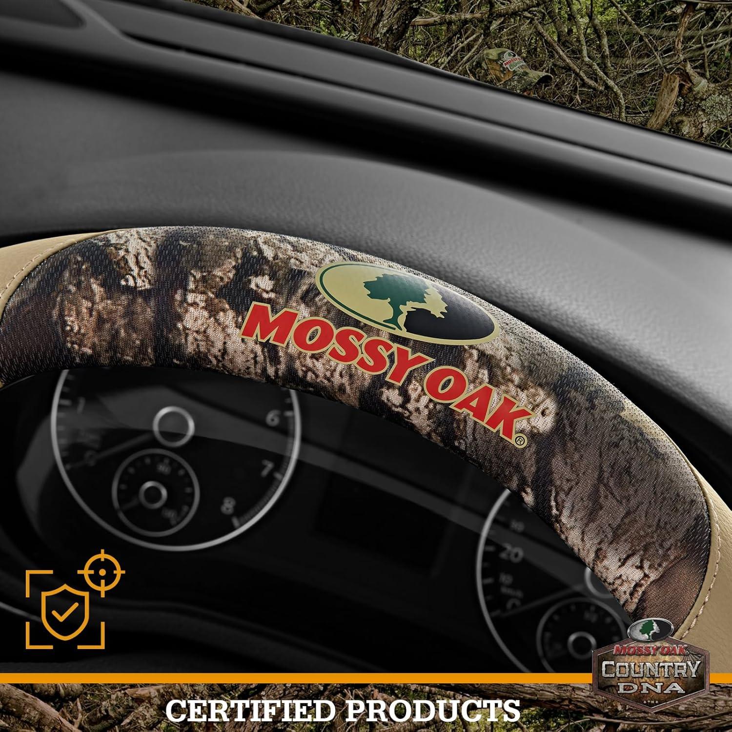 Cubre Volante Mossy Oak Beige - Cuero Premium Universal 36.8-38.1 cm